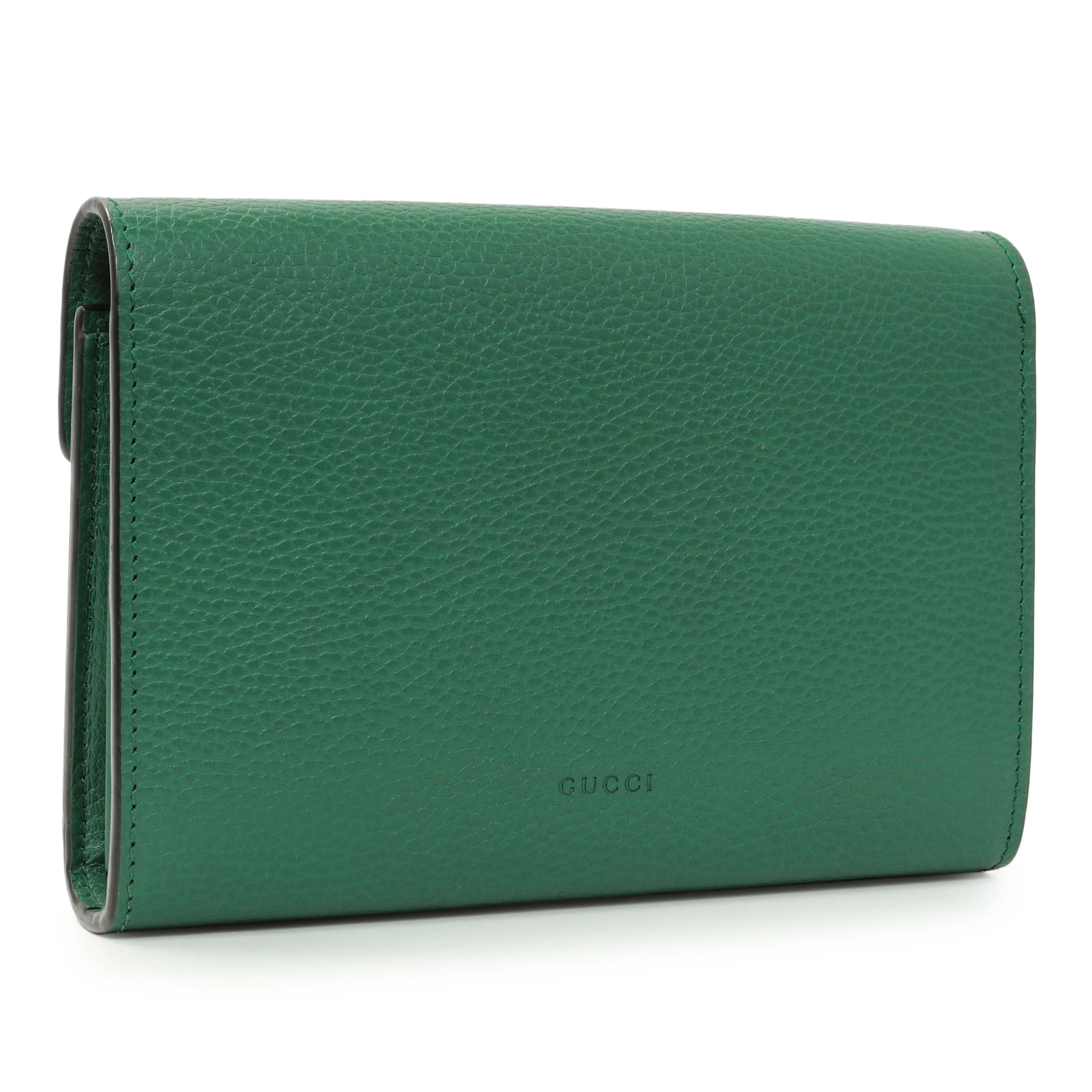 Gucci Emerald Calfskin Mini Dionysus Chain Wallet - Image 2