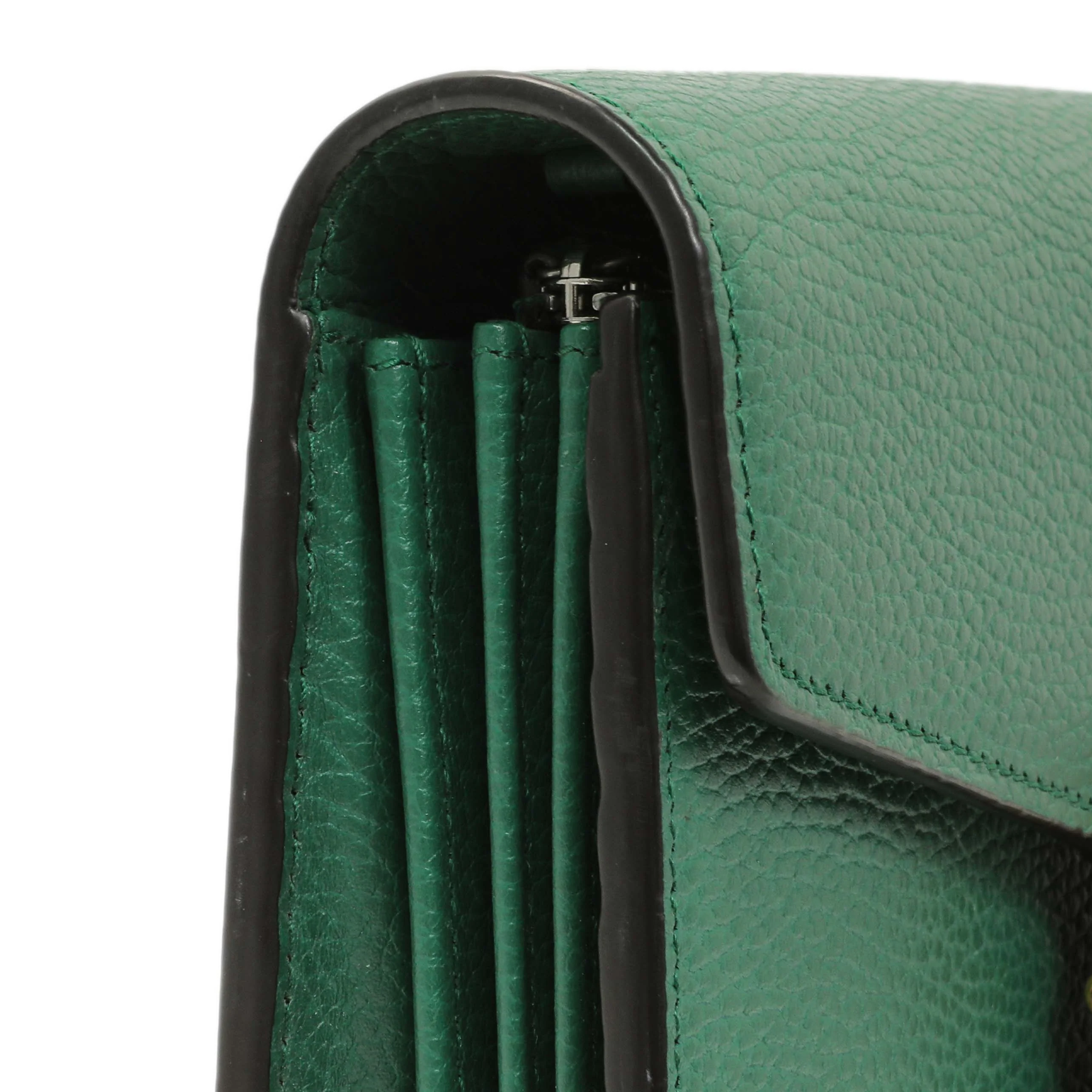 Gucci Emerald Calfskin Mini Dionysus Chain Wallet - Image 7