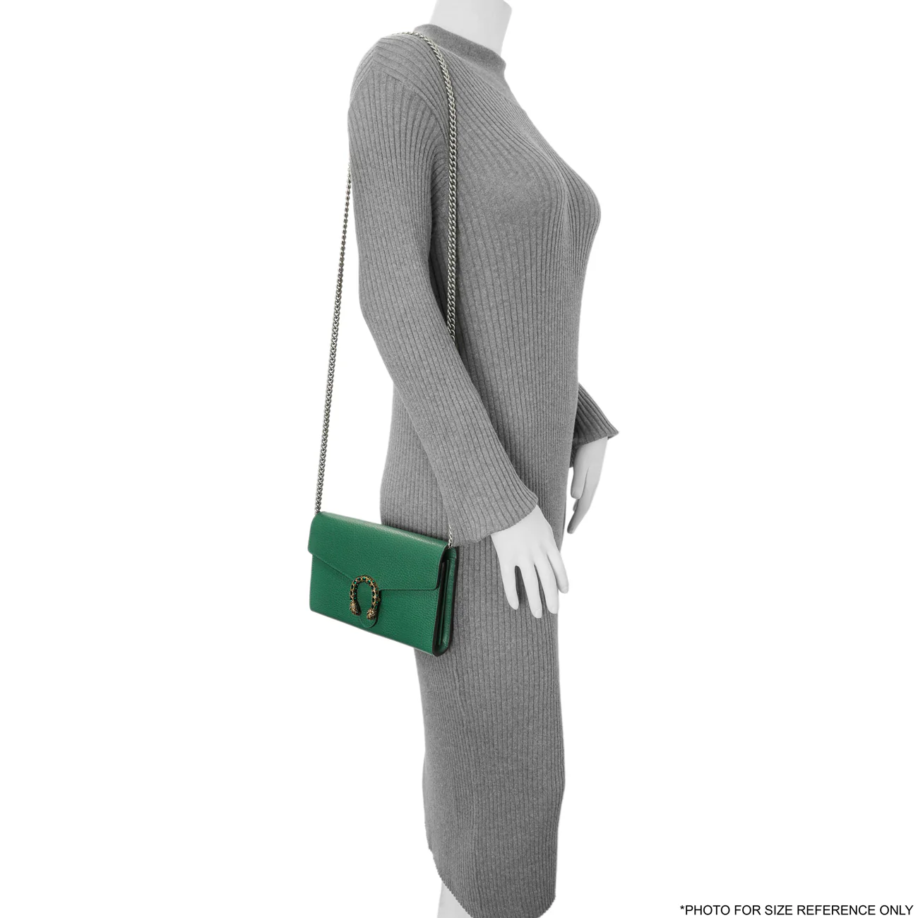 Gucci Emerald Calfskin Mini Dionysus Chain Wallet - Image 8