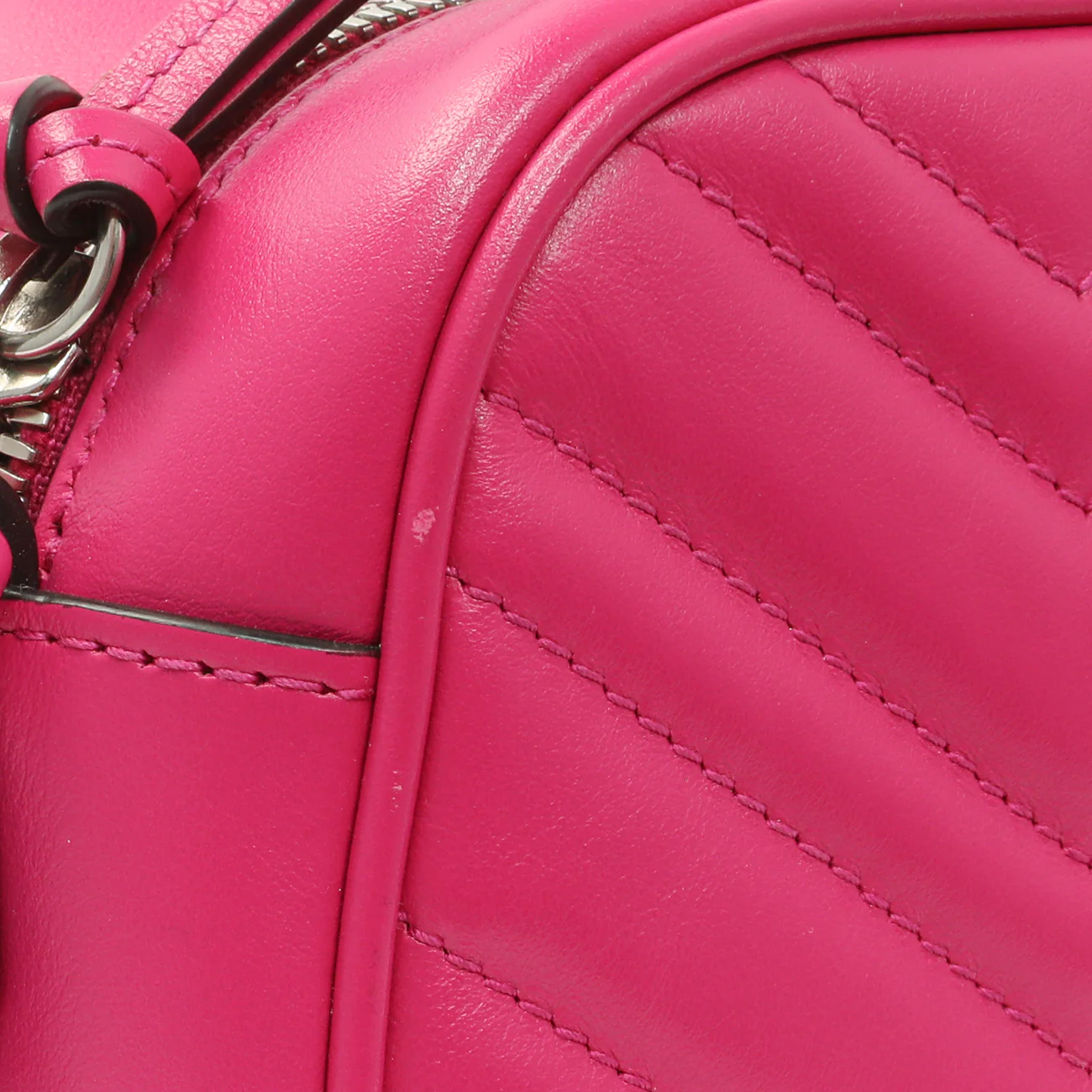 Gucci Fuxia Calfskin Marmont Chain Bag - Image 11