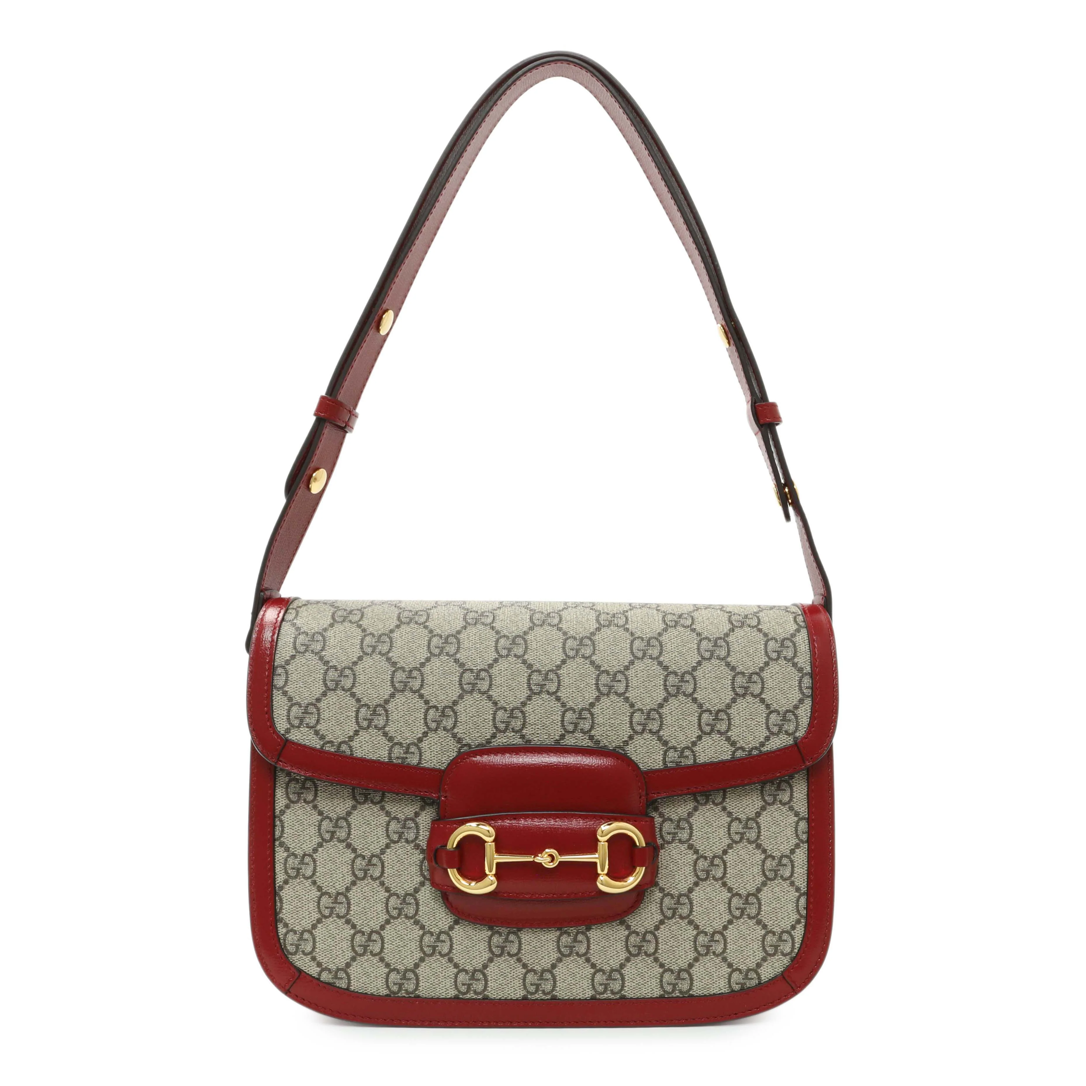 Gucci GG Supreme Monogram Azalea Calfskin Horsebit 1955 Shoulder Bag