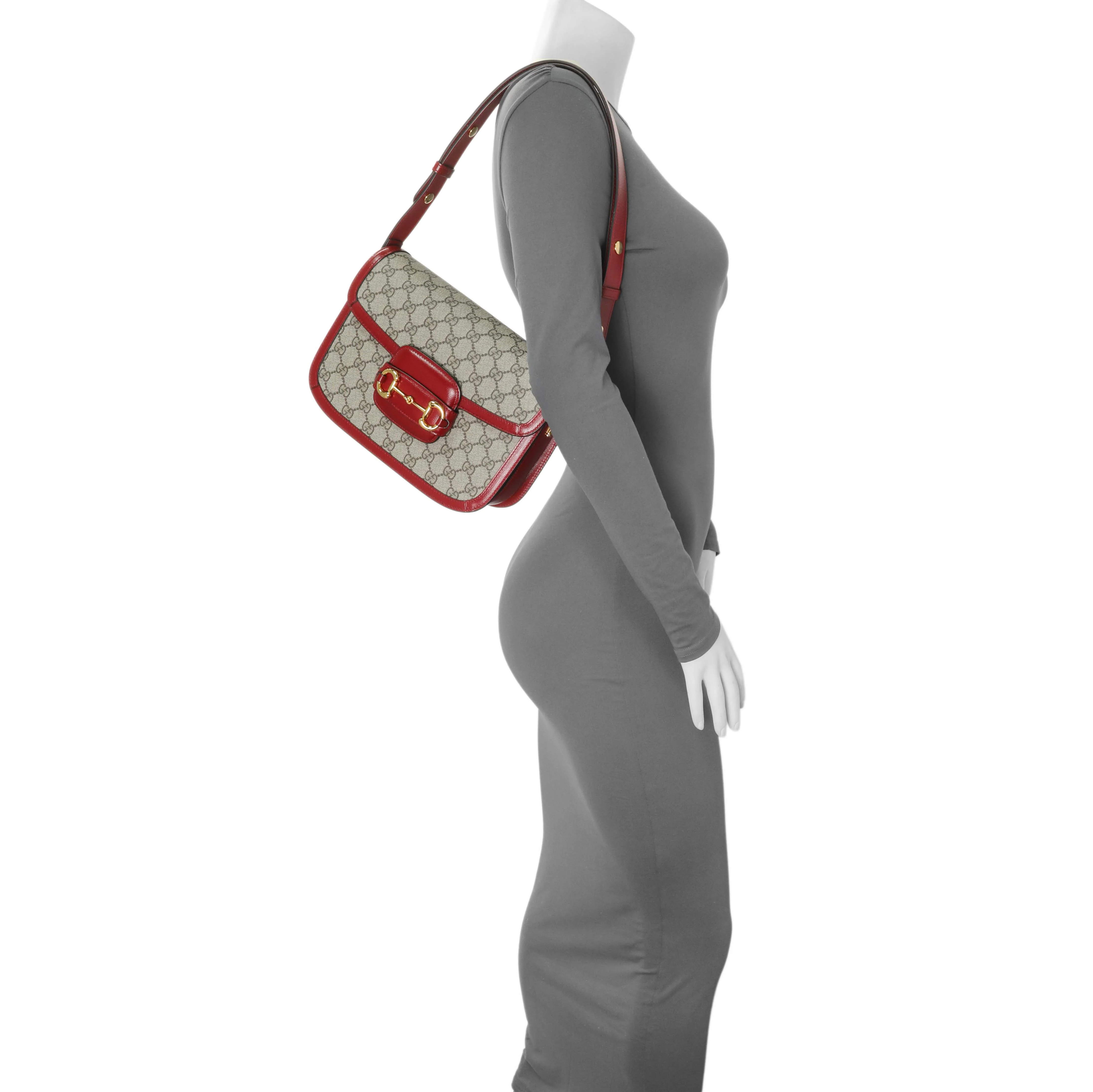 Gucci GG Supreme Monogram Azalea Calfskin Horsebit 1955 Shoulder Bag - Image 7
