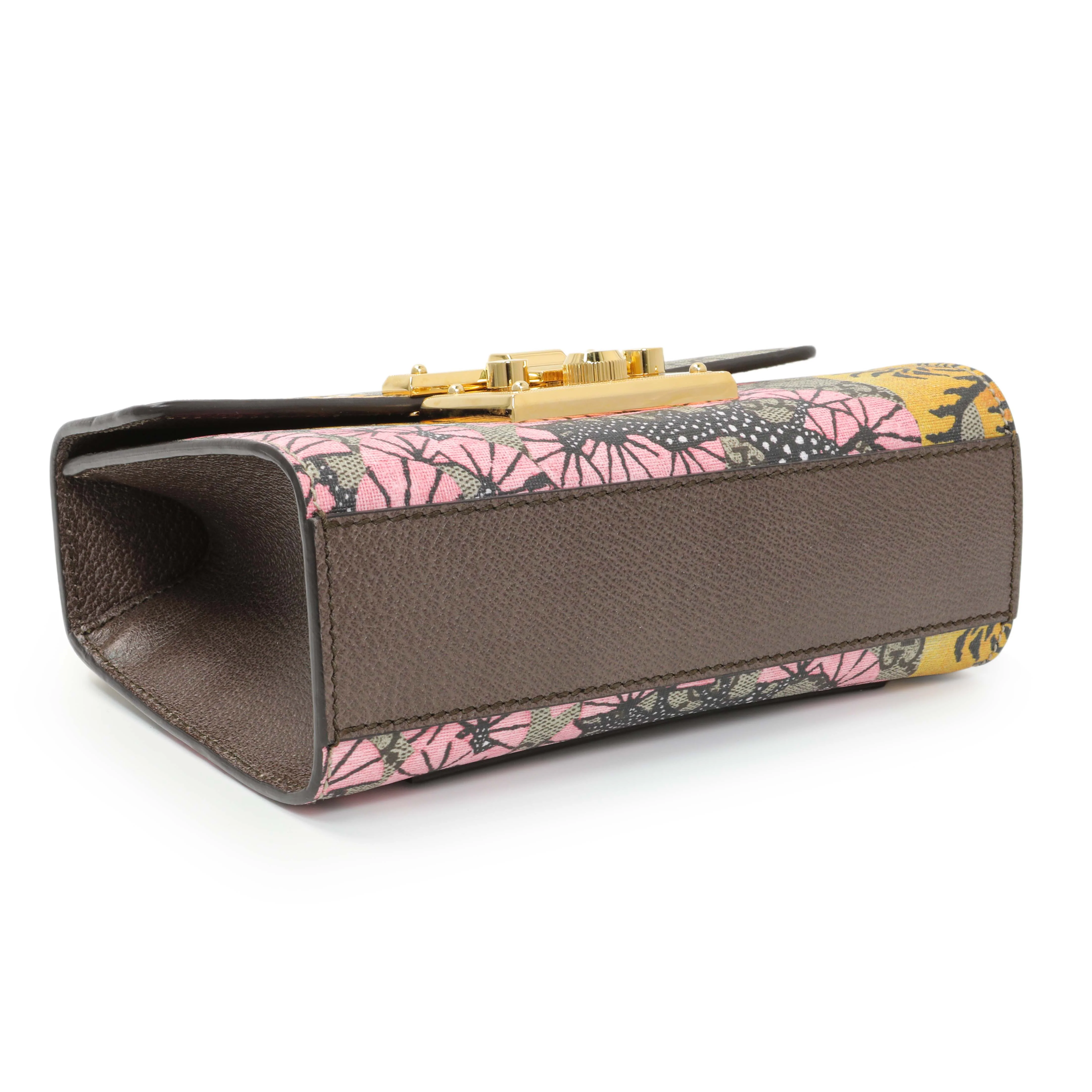Gucci GG Supreme Monogram Bengal Calfskin Small Padlock Shoulder Bag - Image 3