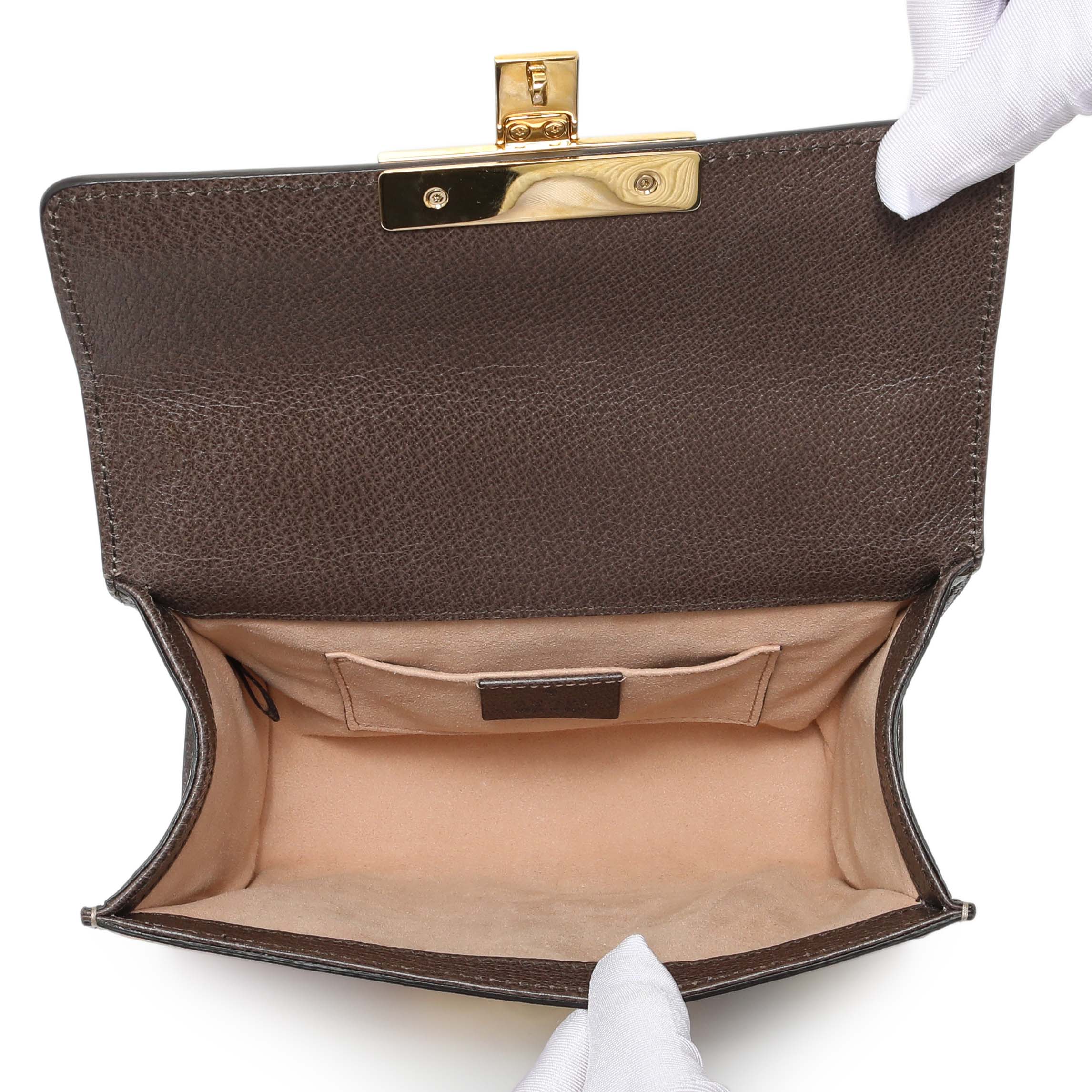 Gucci GG Supreme Monogram Bengal Calfskin Small Padlock Shoulder Bag - Image 4