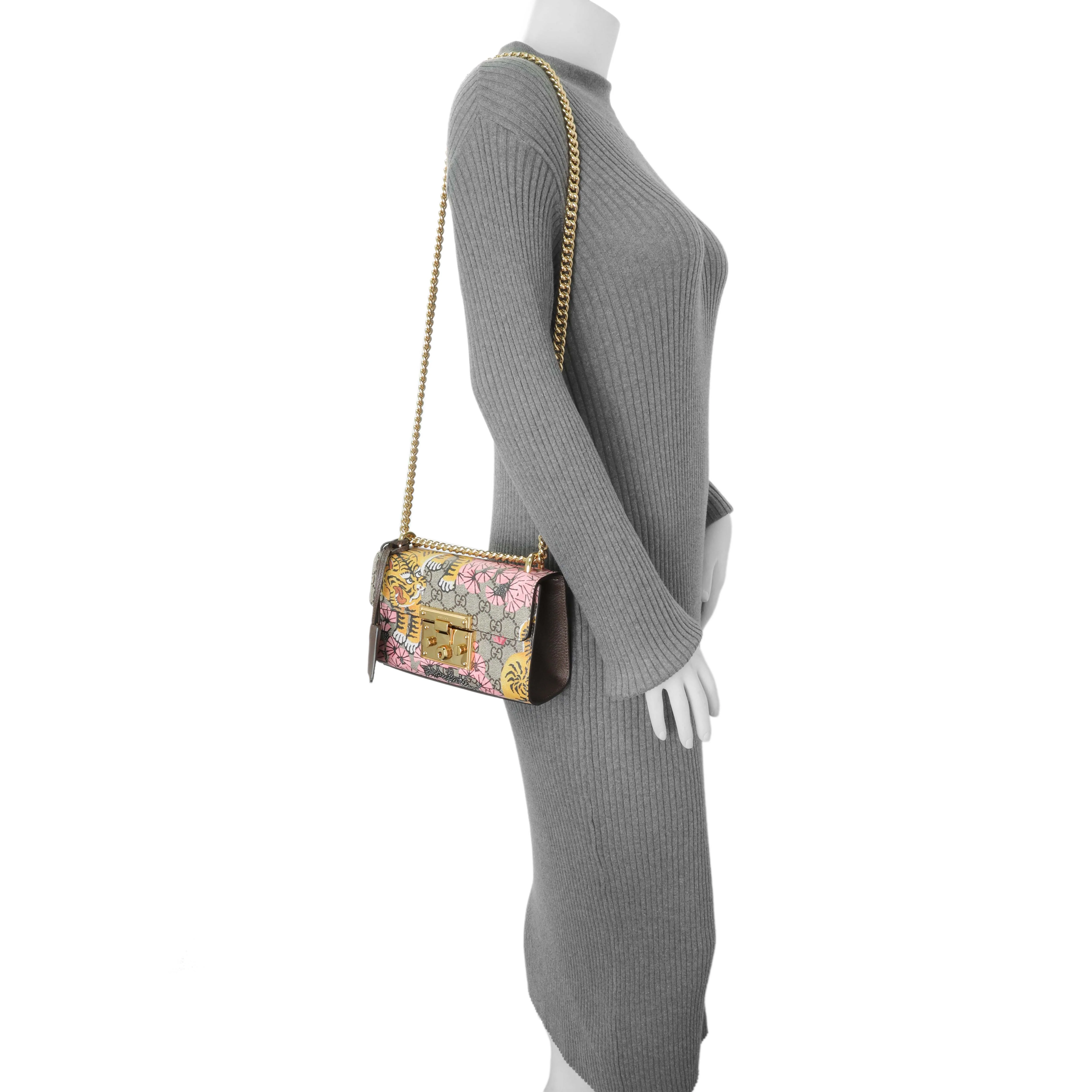 Gucci GG Supreme Monogram Bengal Calfskin Small Padlock Shoulder Bag - Image 7