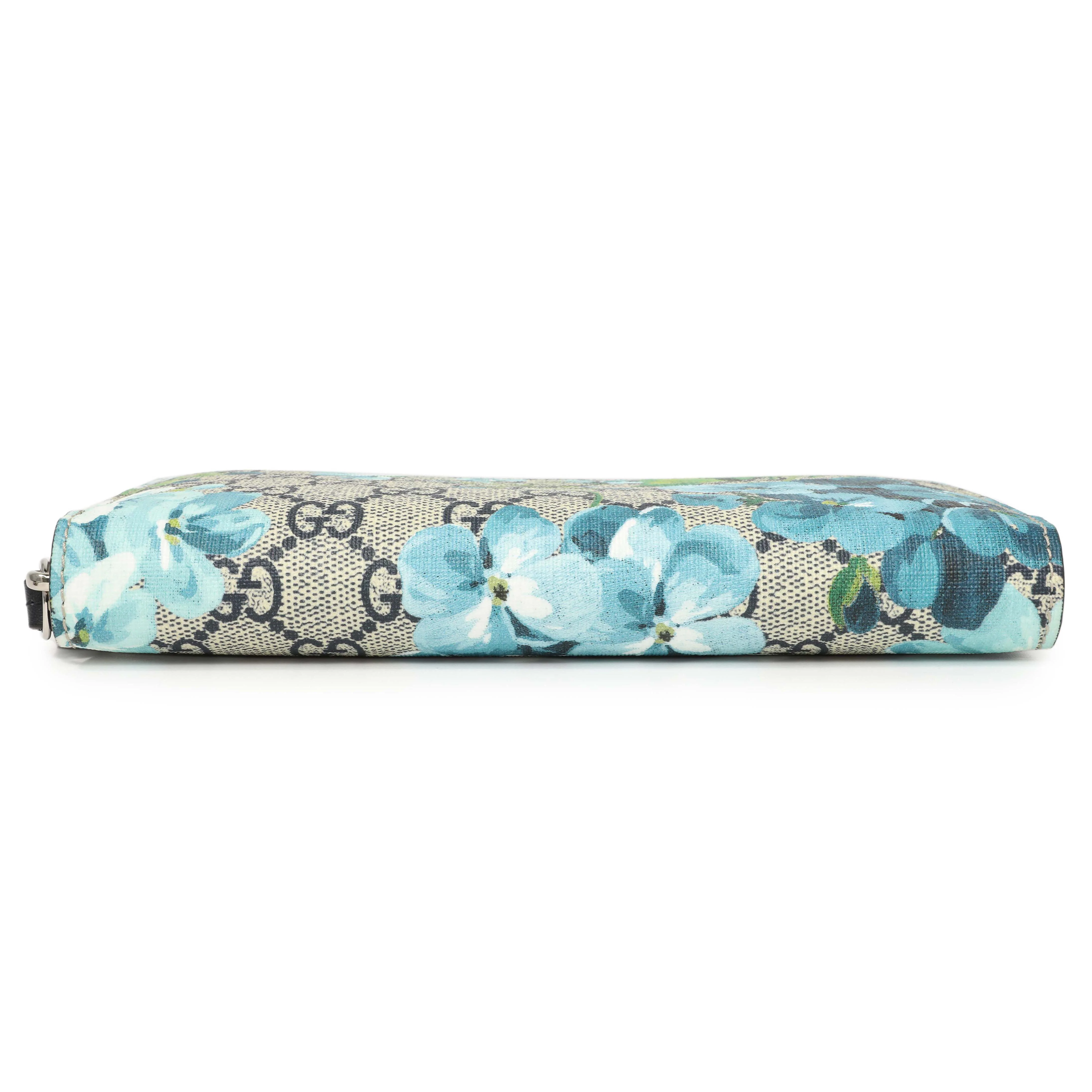 Gucci GG Supreme Monogram Blooms Zip Around Wallet - Image 3