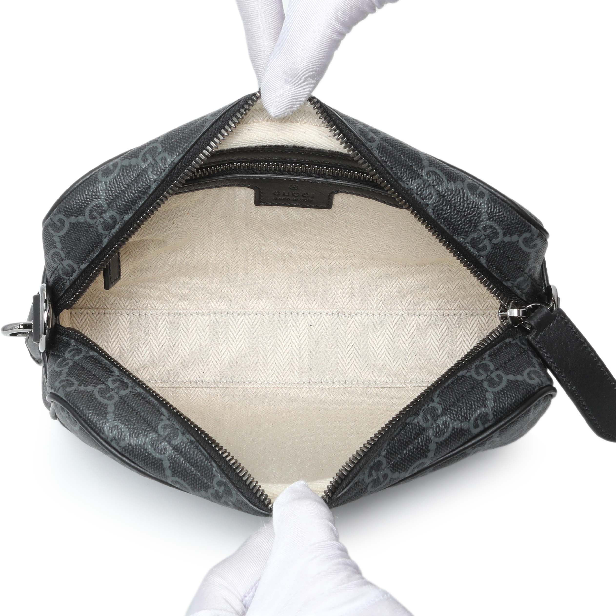 Gucci GG Supreme Monogram Calfskin Emblem Small Crossbody - Image 4