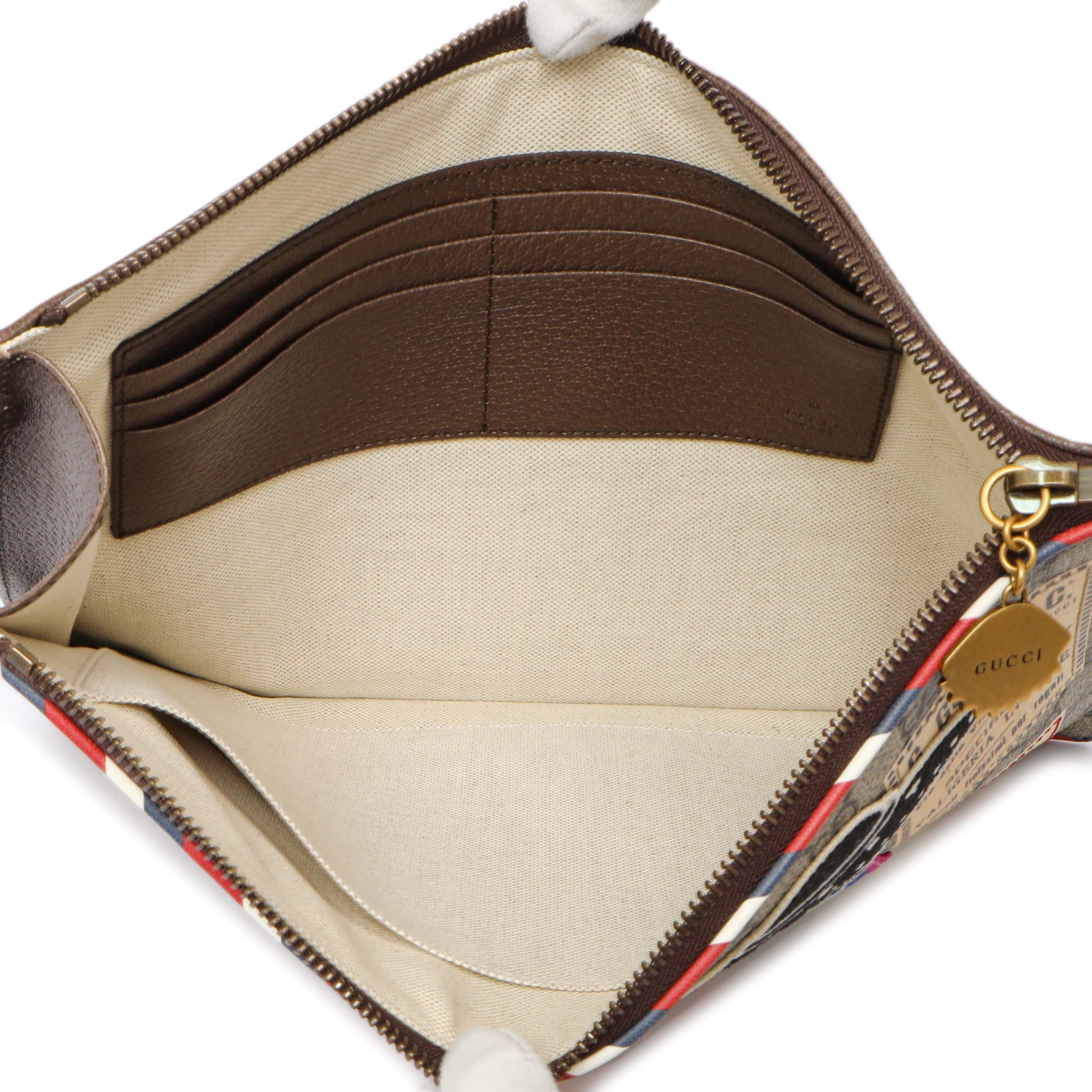 Gucci GG Supreme Monogram Courrier Neo Vintage Zip Wristlet - Image 4
