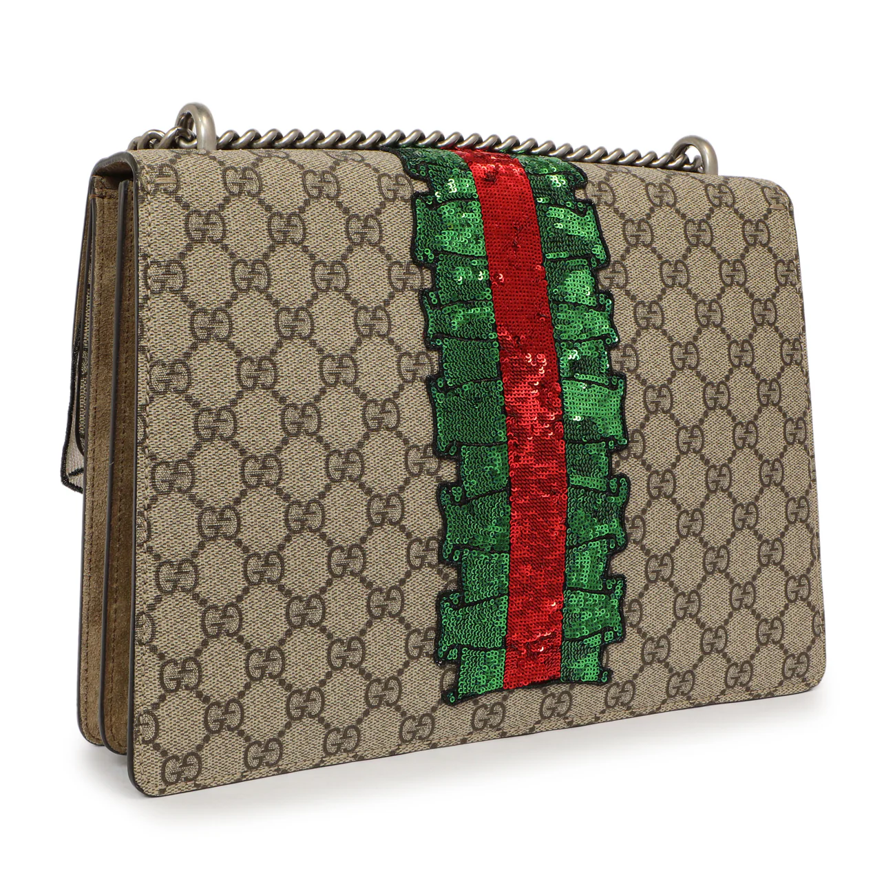 Gucci GG Supreme Monogram Lightning Embroidered Medium Dionysus Shoulder Bag - Image 3
