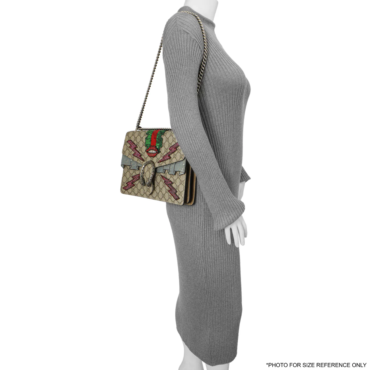 Gucci GG Supreme Monogram Lightning Embroidered Medium Dionysus Shoulder Bag - Image 8