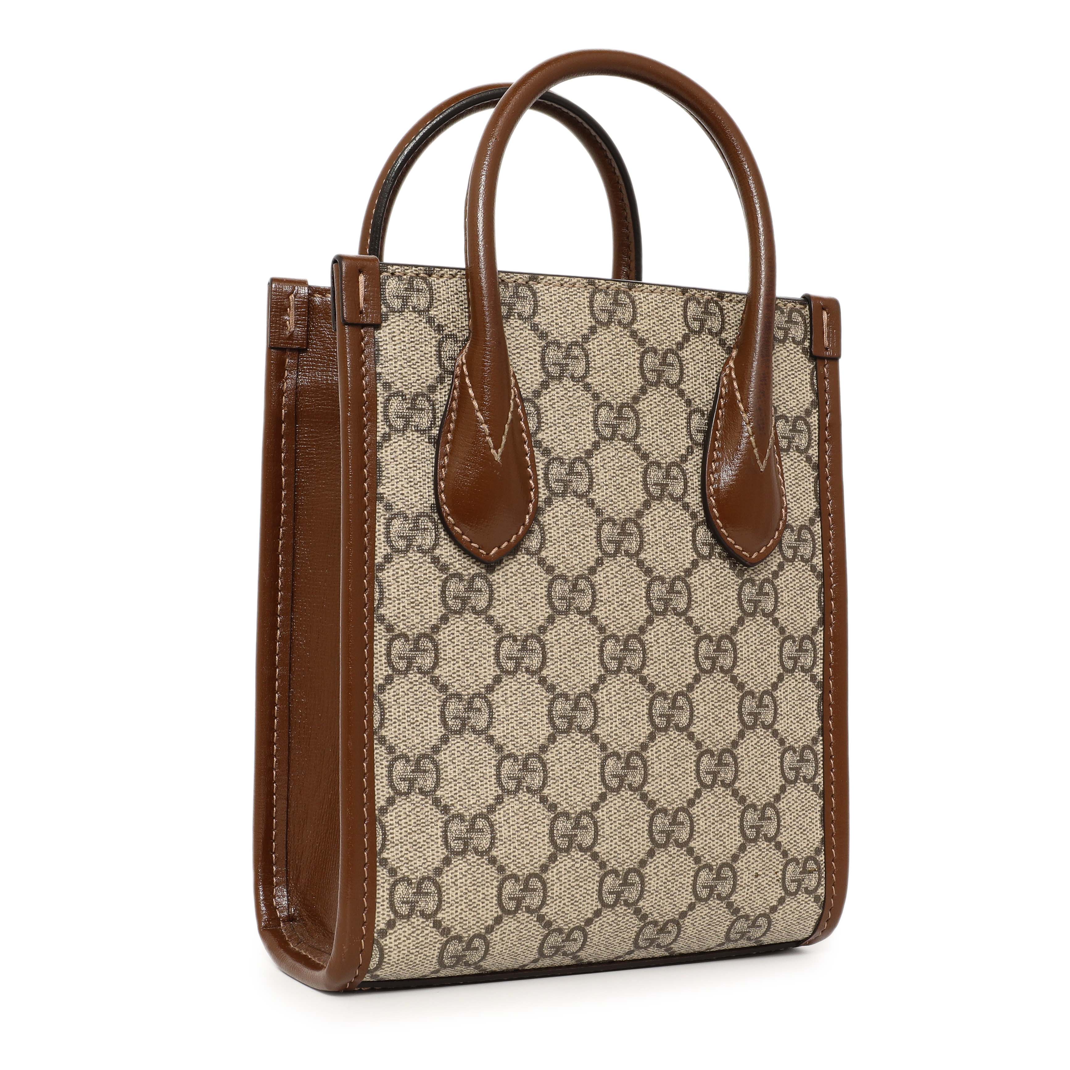 Gucci GG Supreme Monogram Mini Retro Interlocking G Tote Bag - Image 2