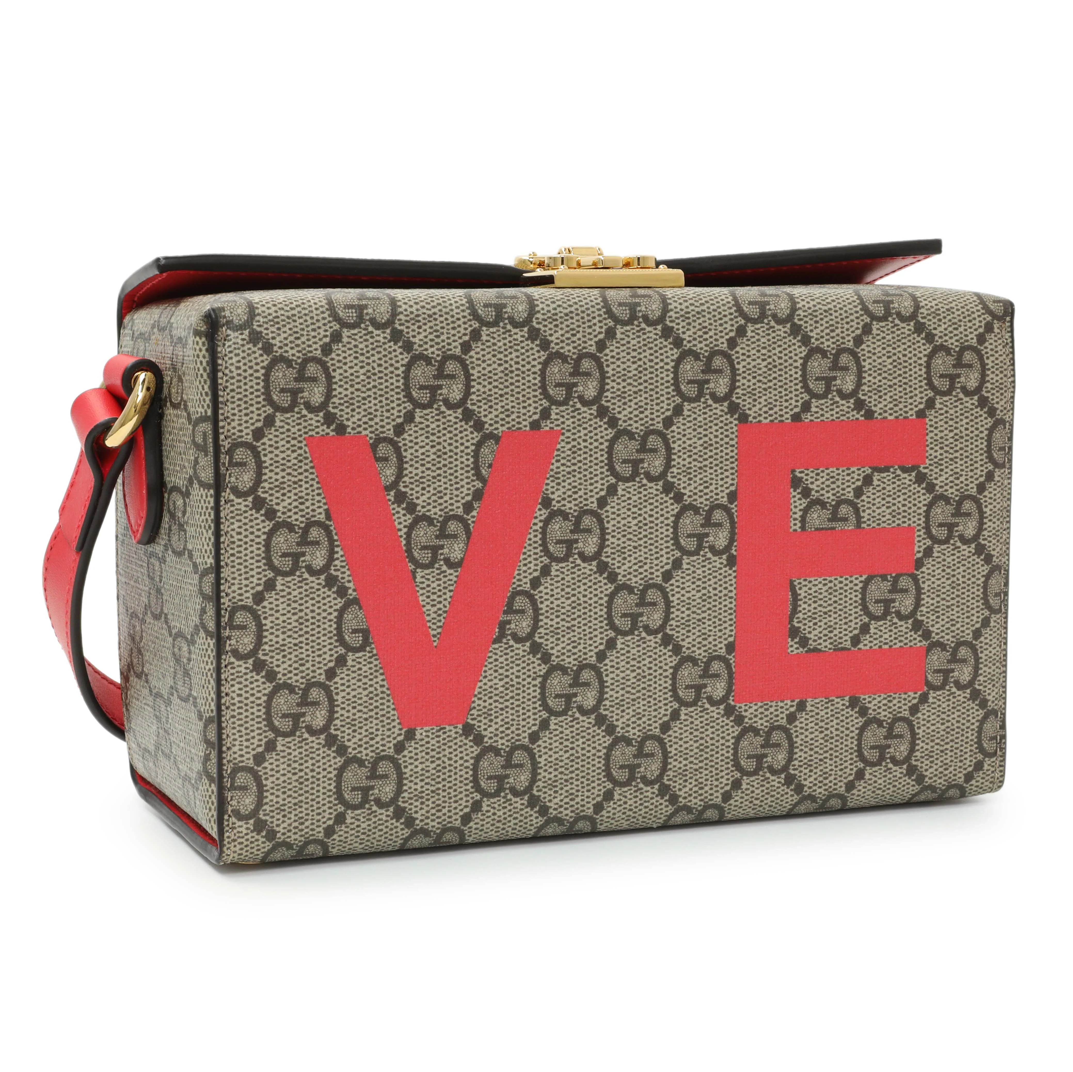 Gucci GG Supreme Monogram Moon Calfskin Love Valentines Day Padlock Case - Image 2