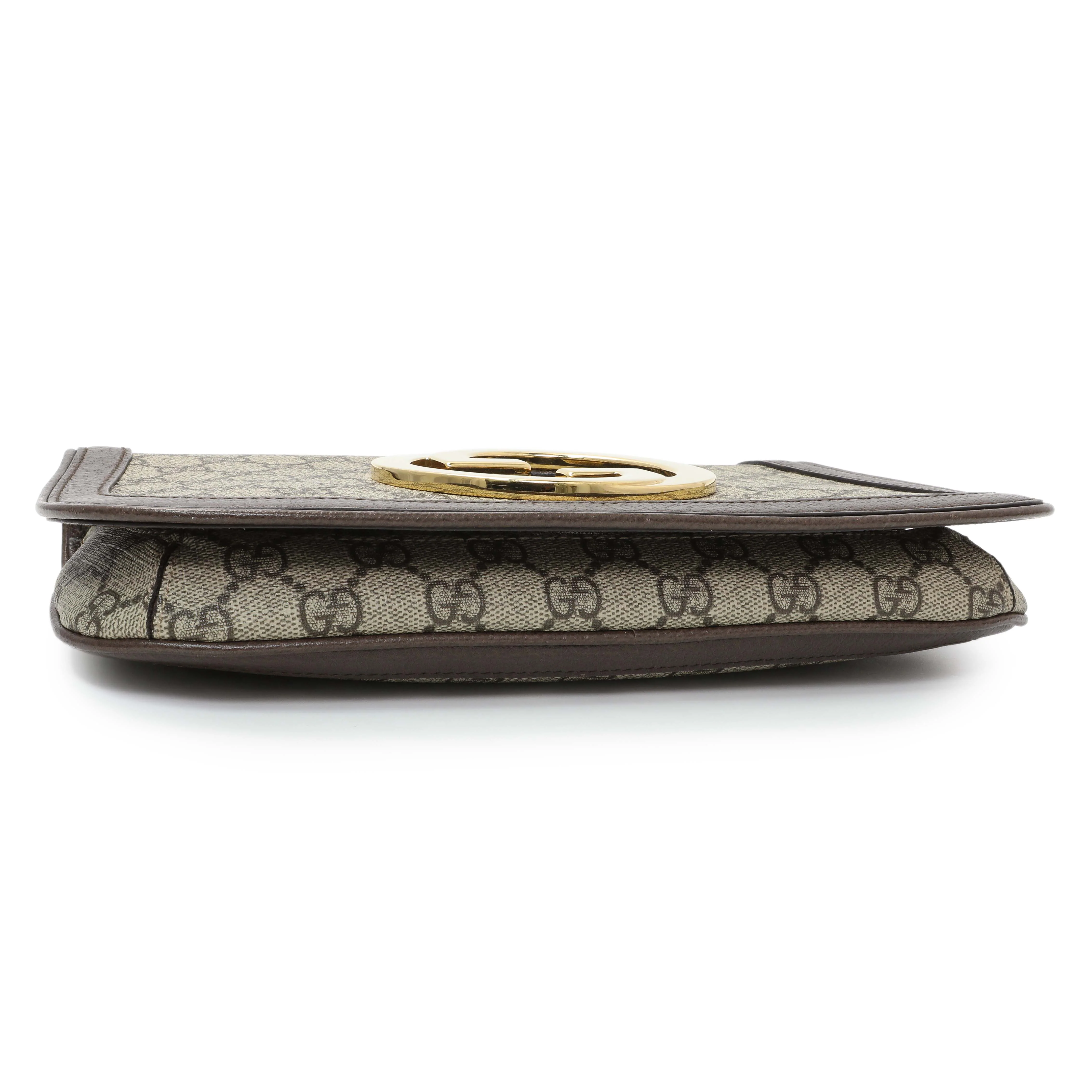 Gucci GG Supreme Monogram Textured Dollar Calfskin Blondie Chain Shoulder Flap - Image 3
