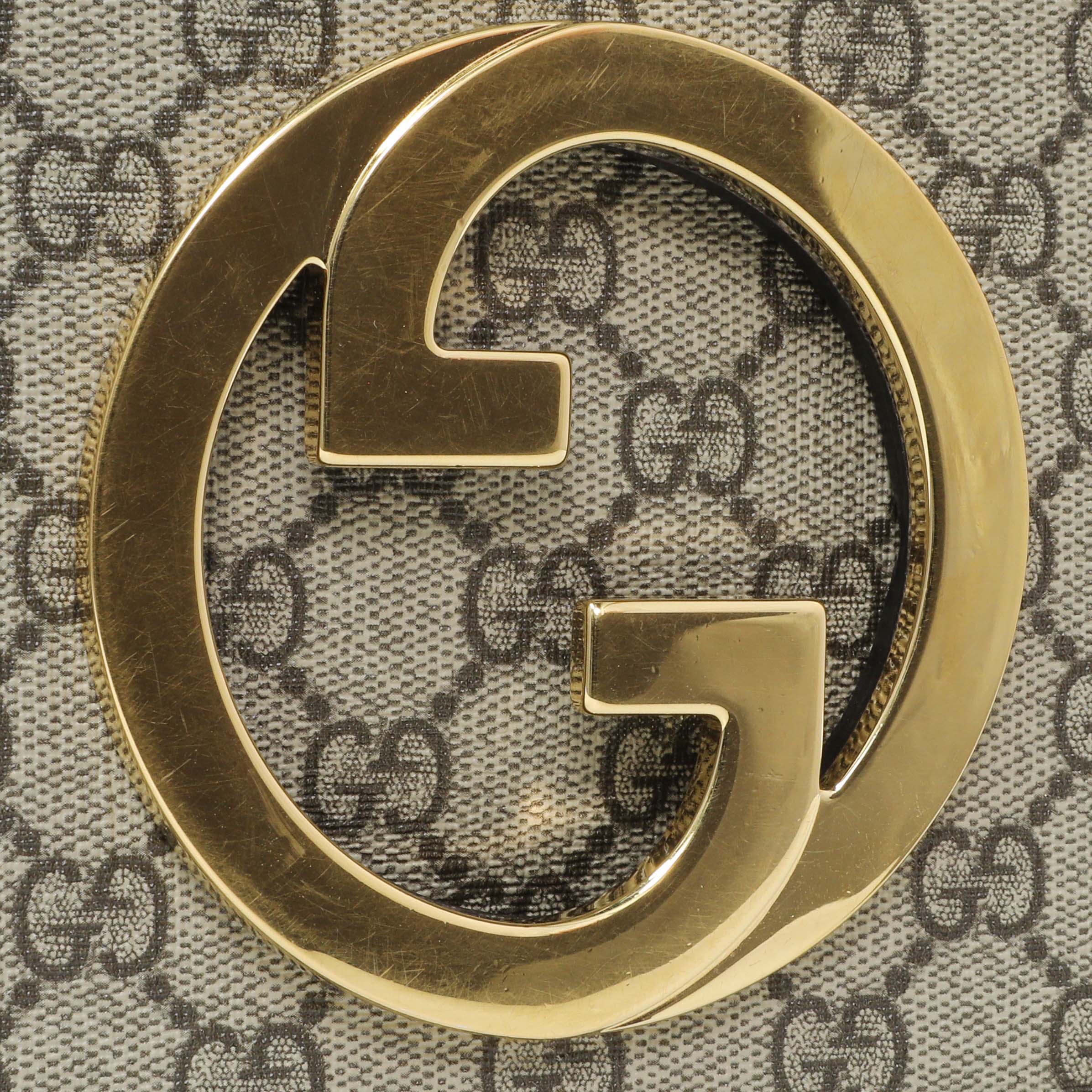 Gucci GG Supreme Monogram Textured Dollar Calfskin Blondie Chain Shoulder Flap - Image 7