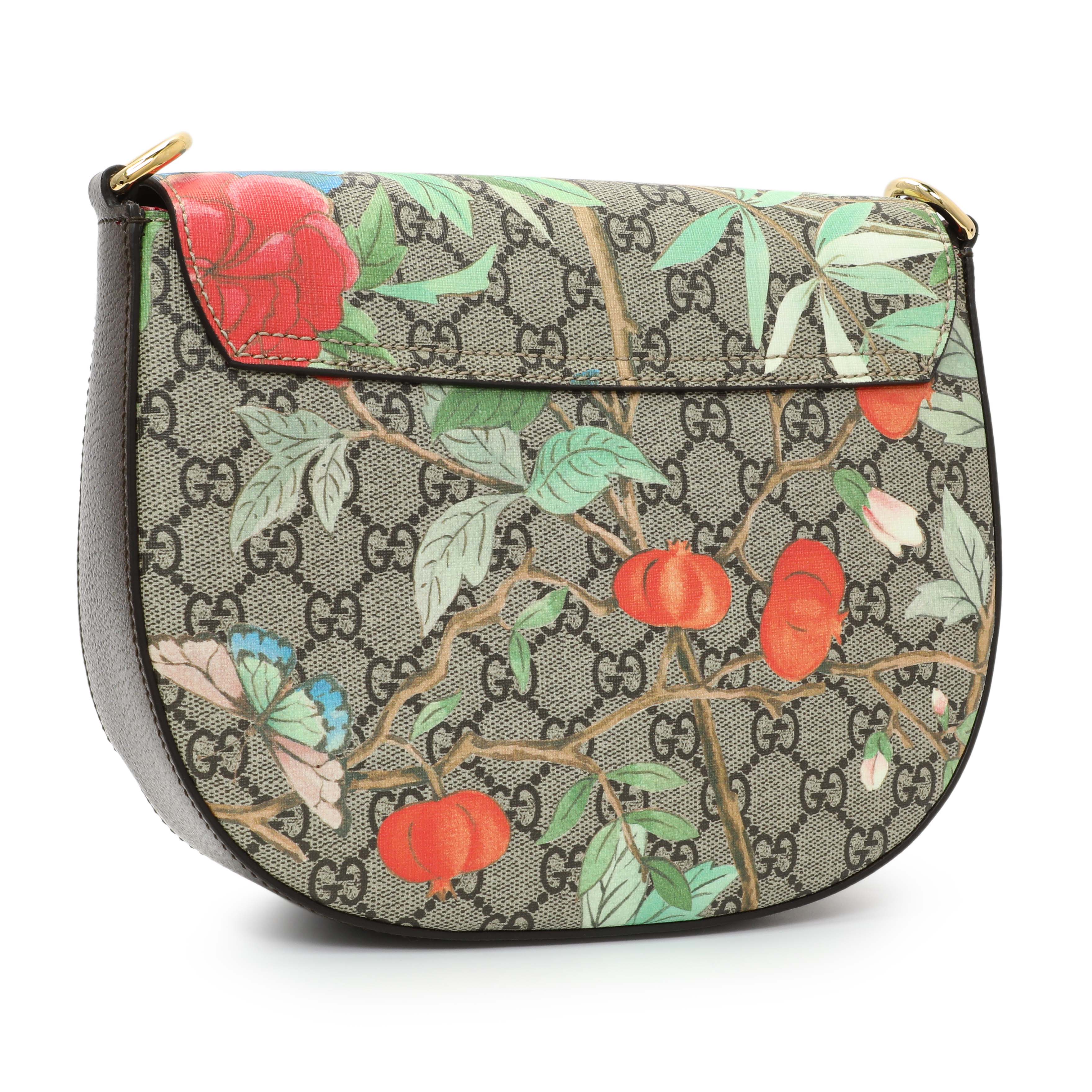 Gucci GG Supreme Monogram Tian Web Medium Padlock Messenger Shoulder Bag - Image 2