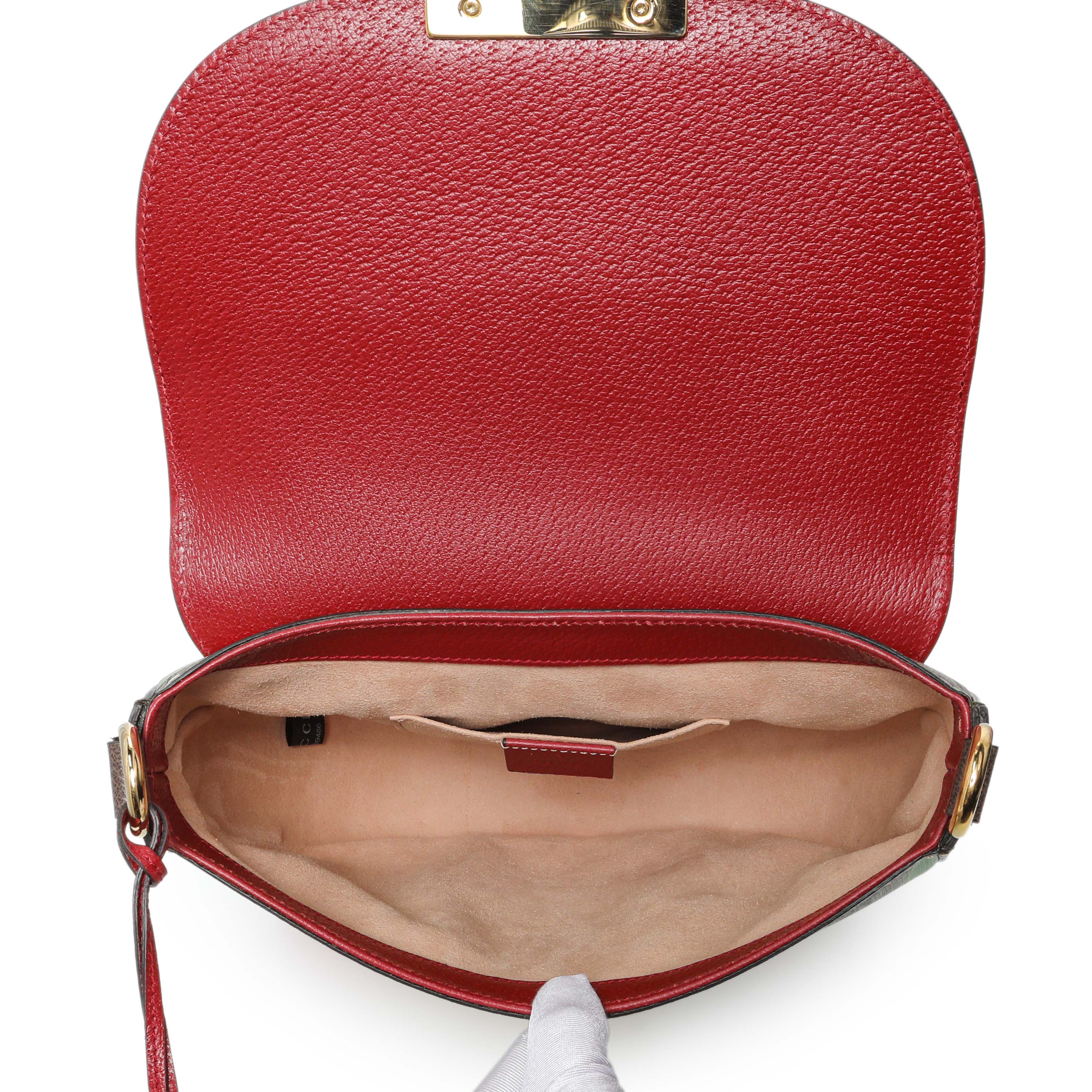 Gucci GG Supreme Monogram Tian Web Medium Padlock Messenger Shoulder Bag - Image 4