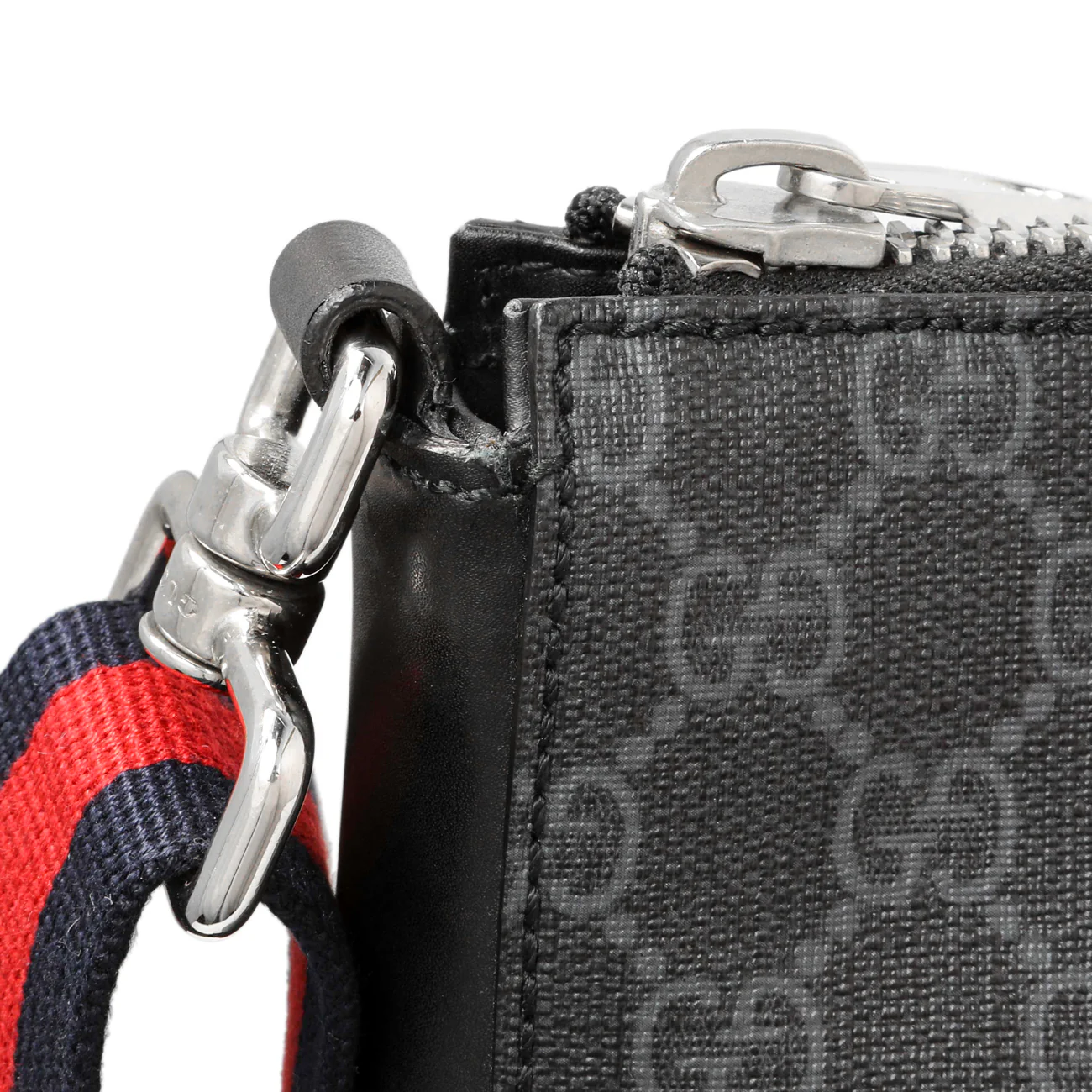 Gucci GG Supreme Monogram Web Flat Messenger Bag - Image 11