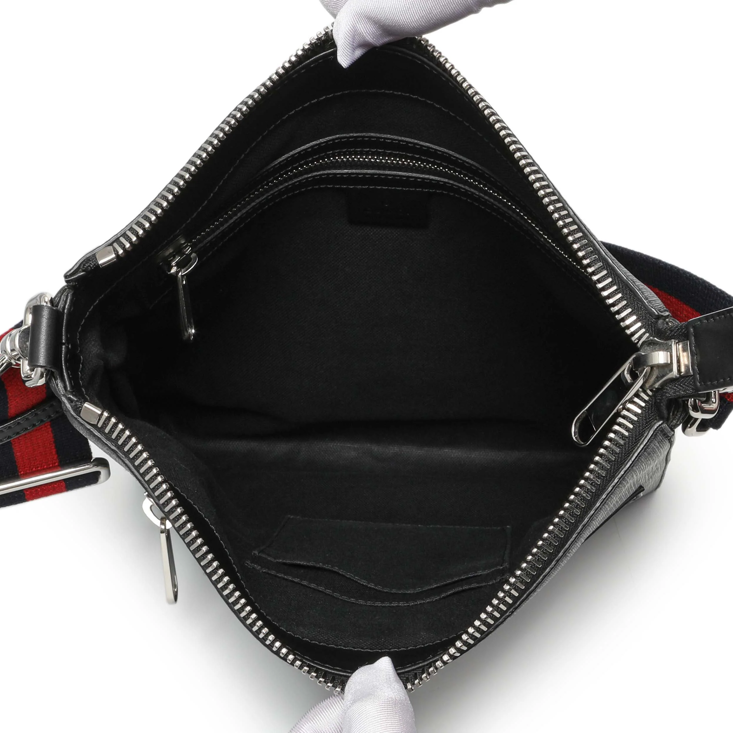 Gucci GG Supreme Monogram Web Flat Messenger Bag - Image 4