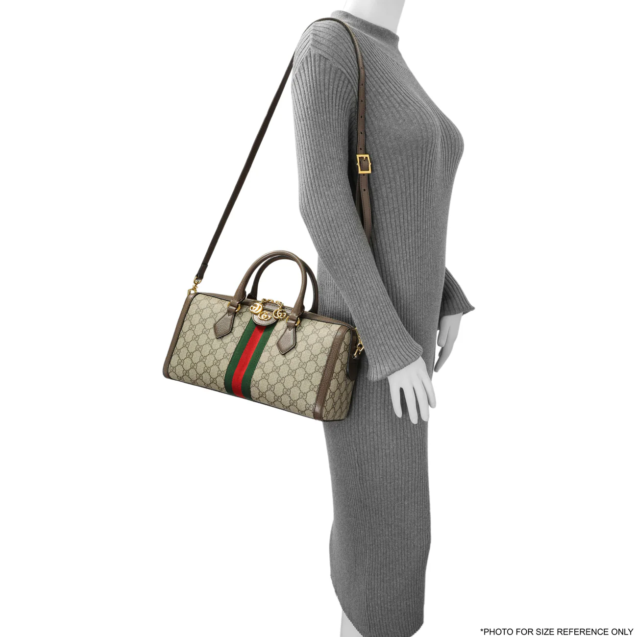Gucci GG Supreme Monogram Web Medium Ophidia Boston - Image 11