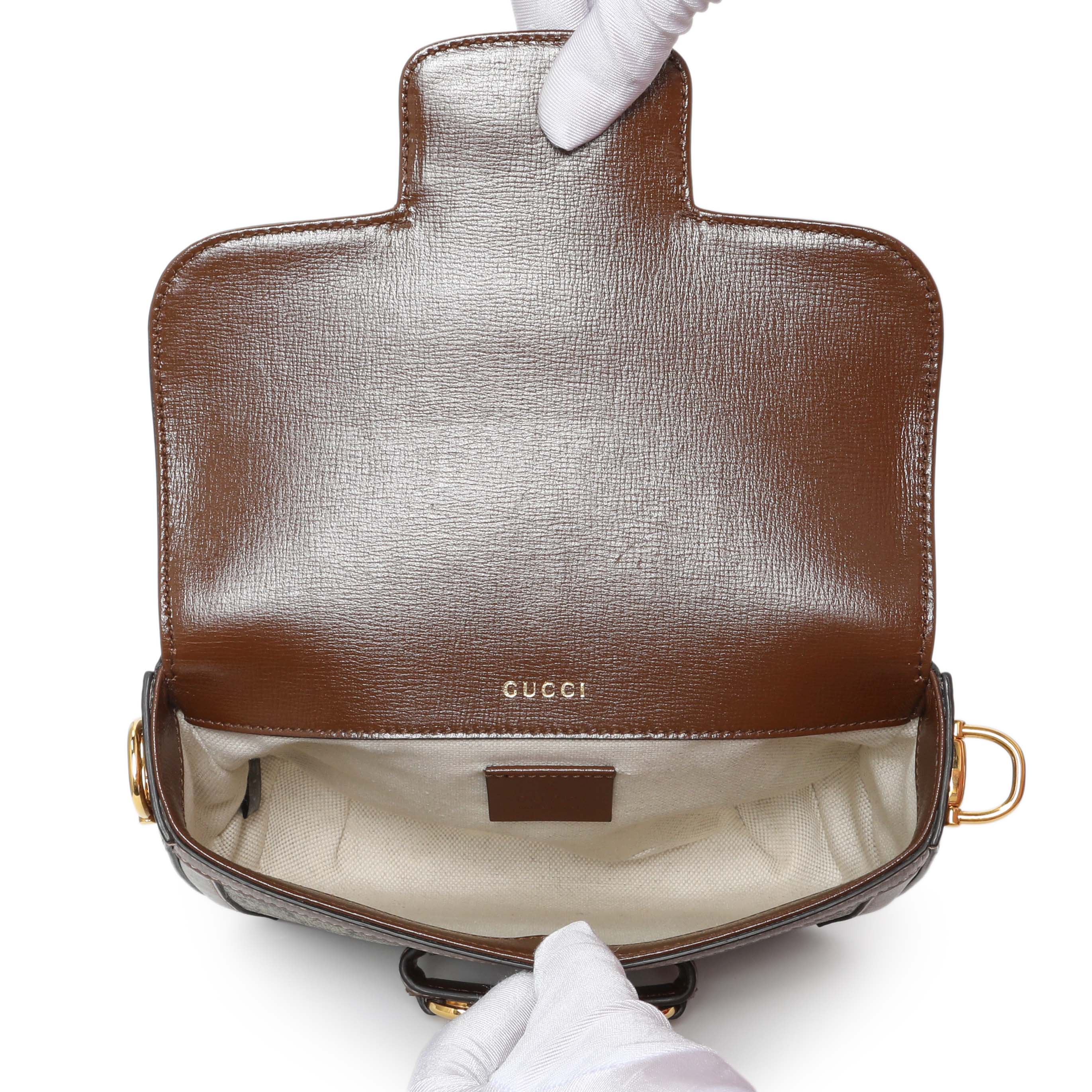 Gucci GG Supreme Monogram Web Mini Horsebit 1955 Shoulder Bag - Image 4
