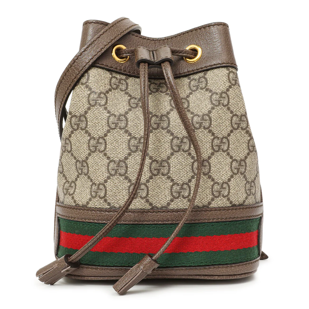 Gucci GG Supreme Monogram Web Mini Ophidia Bucket Bag - Image 2