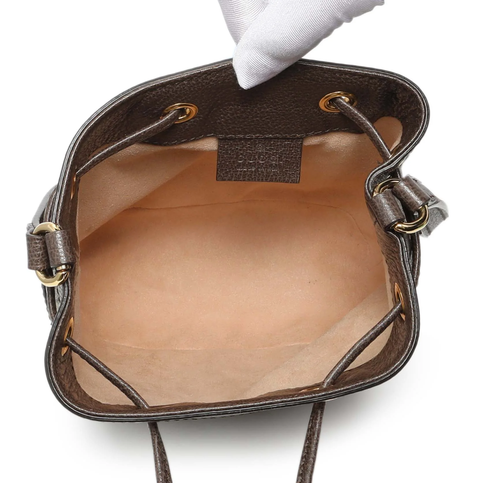 Gucci GG Supreme Monogram Web Mini Ophidia Bucket Bag - Image 4