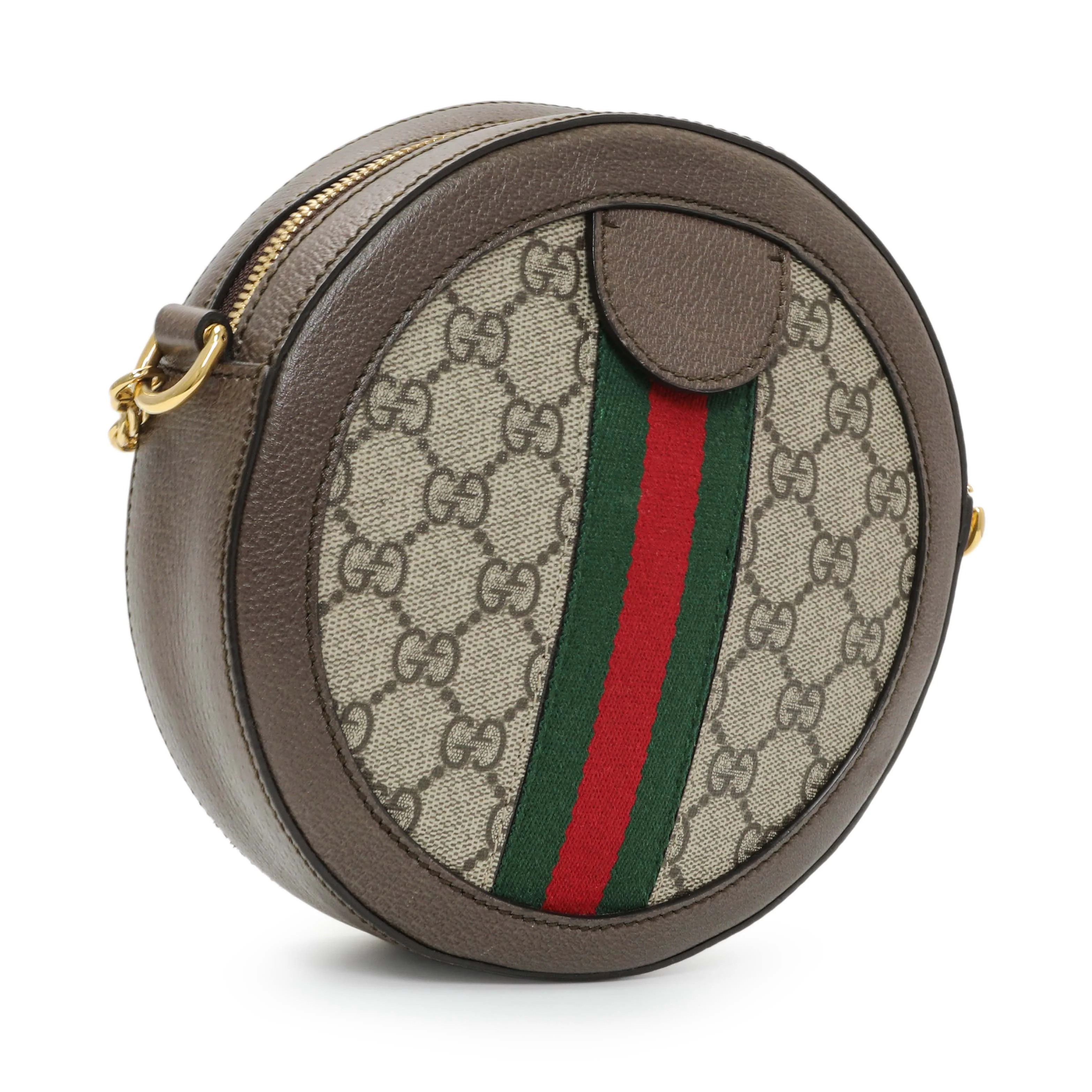 Gucci GG Supreme Monogram Web Mini Ophidia Round Shoulder Bag - Image 2