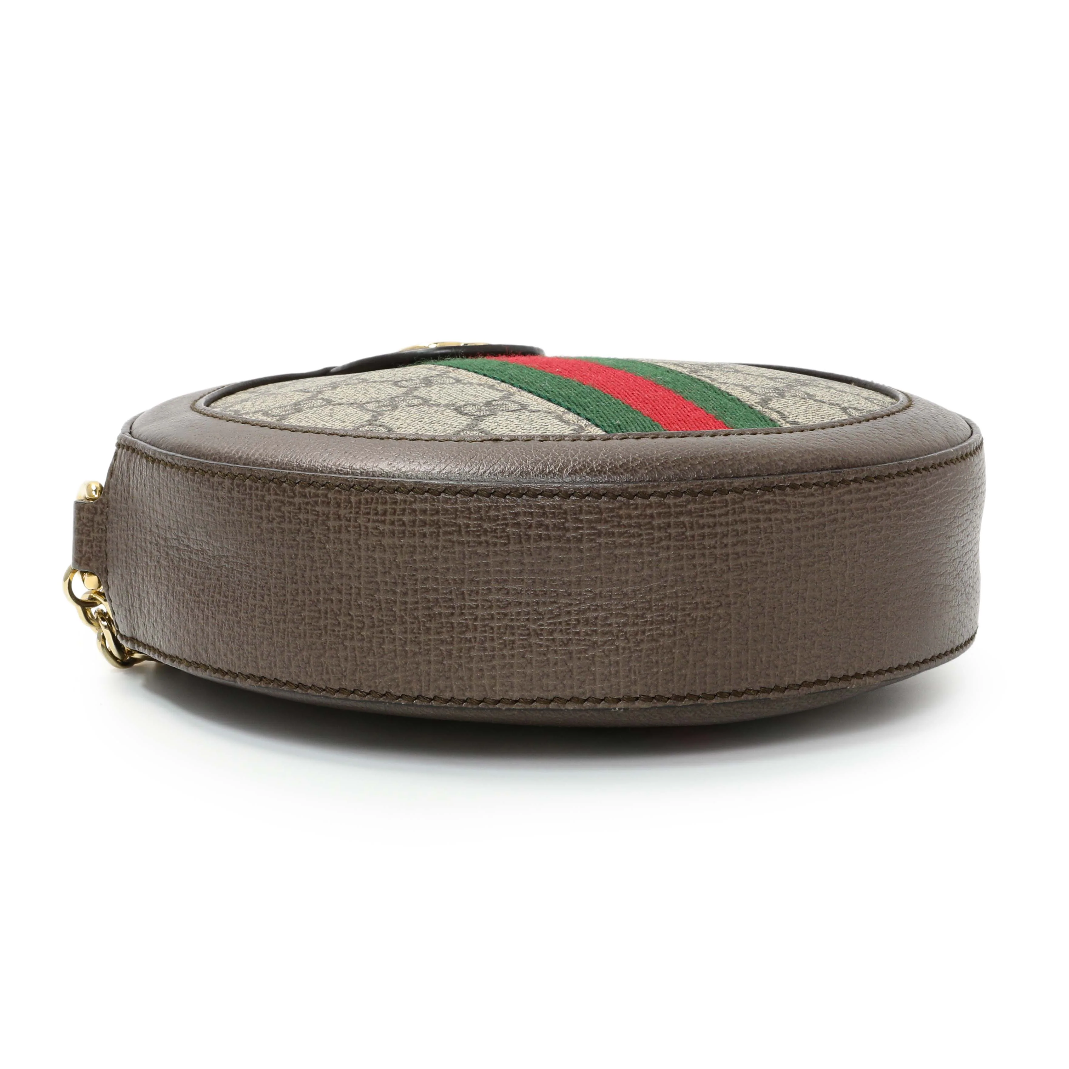 Gucci GG Supreme Monogram Web Mini Ophidia Round Shoulder Bag - Image 3