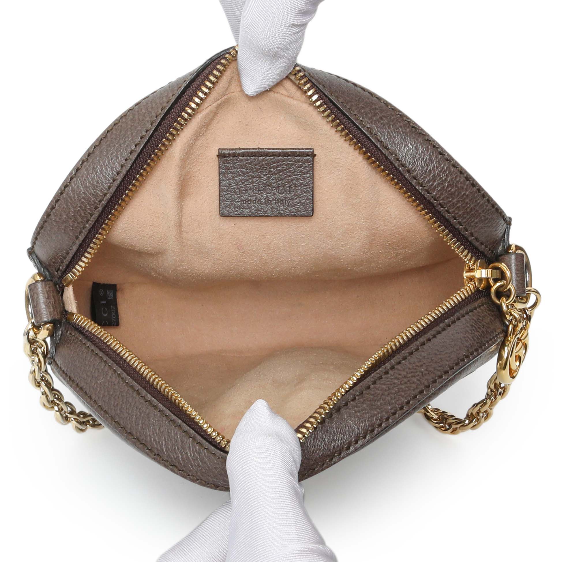 Gucci GG Supreme Monogram Web Mini Ophidia Round Shoulder Bag - Image 4