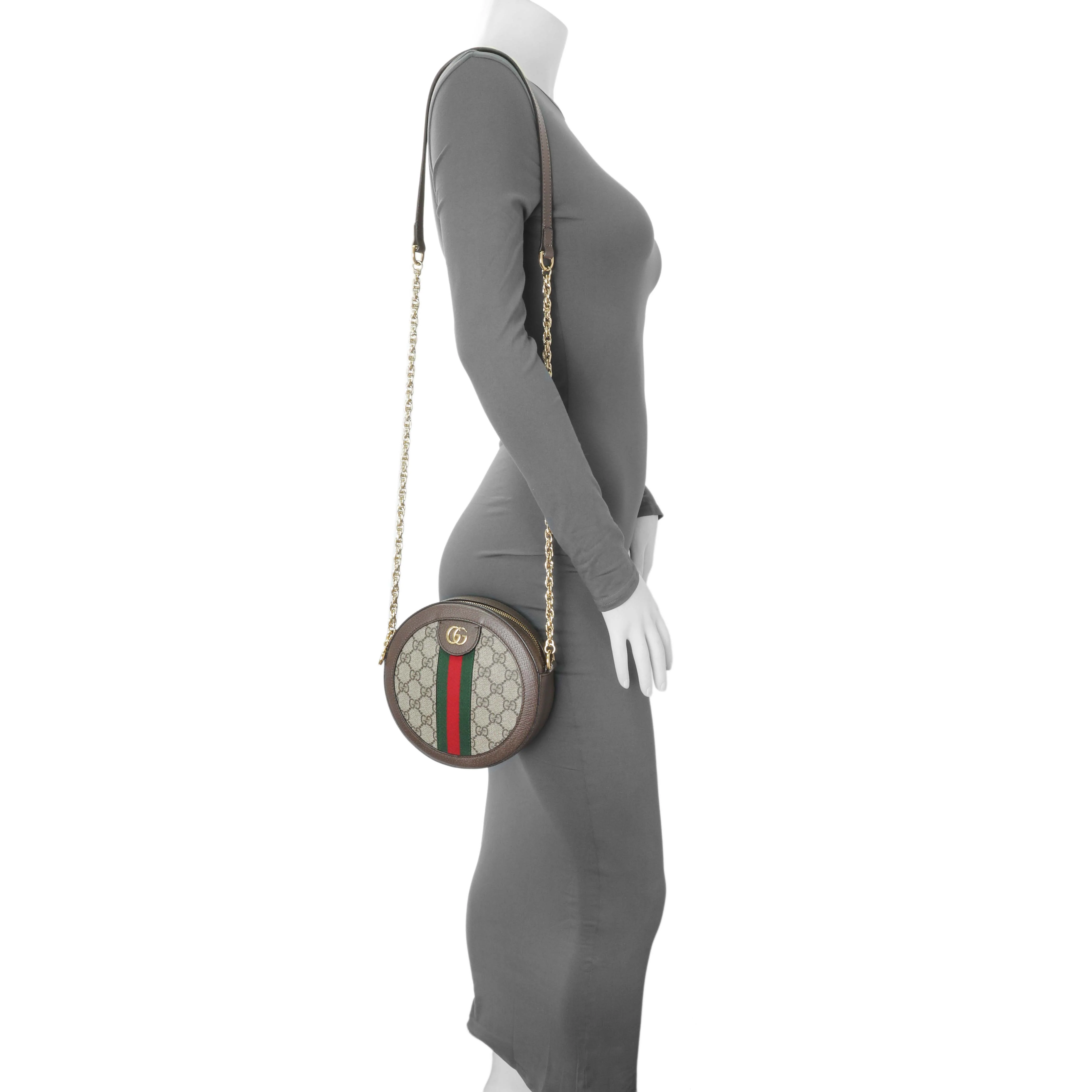 Gucci GG Supreme Monogram Web Mini Ophidia Round Shoulder Bag - Image 7