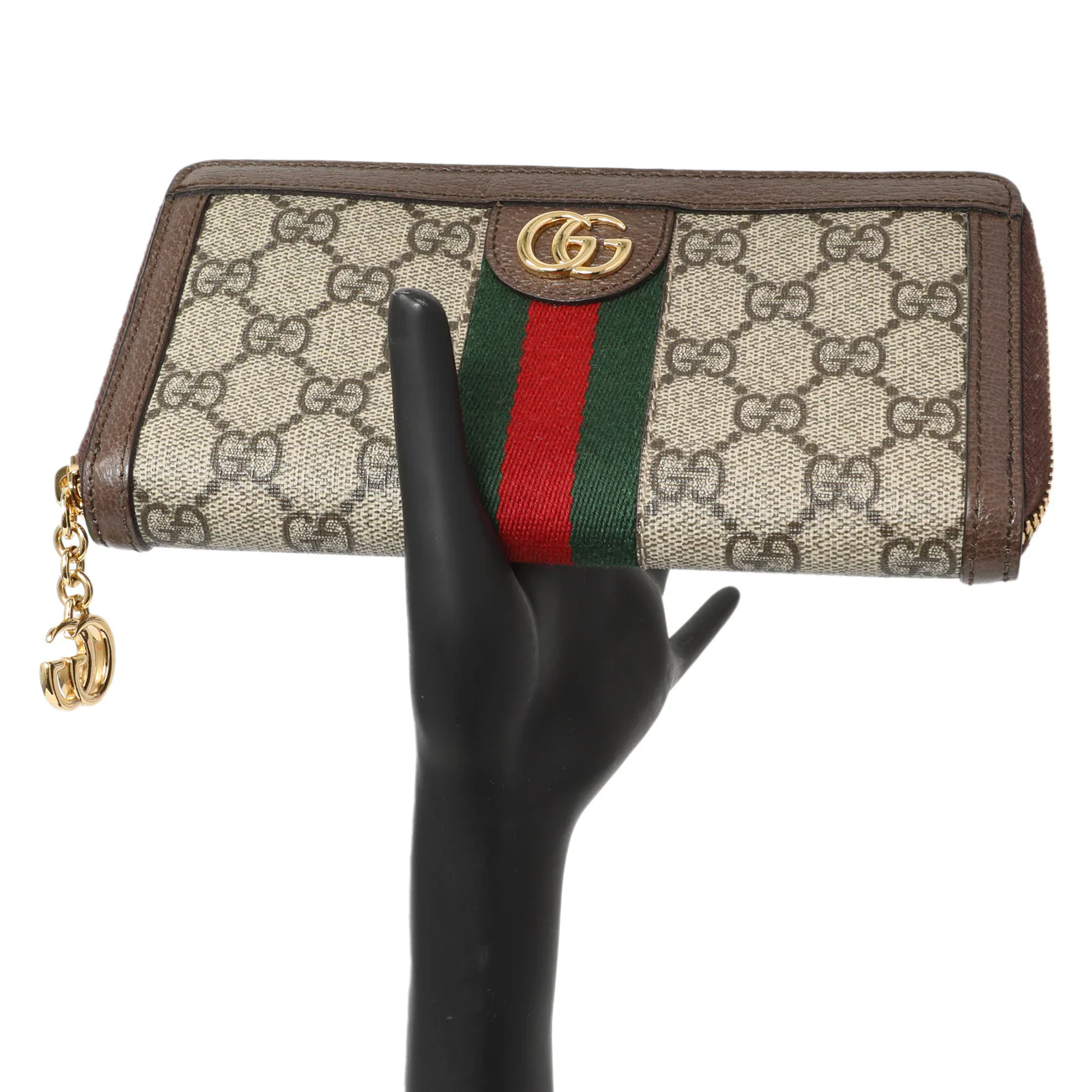Gucci GG Supreme Monogram Web Ophidia Zip Around Wallet - Image 7