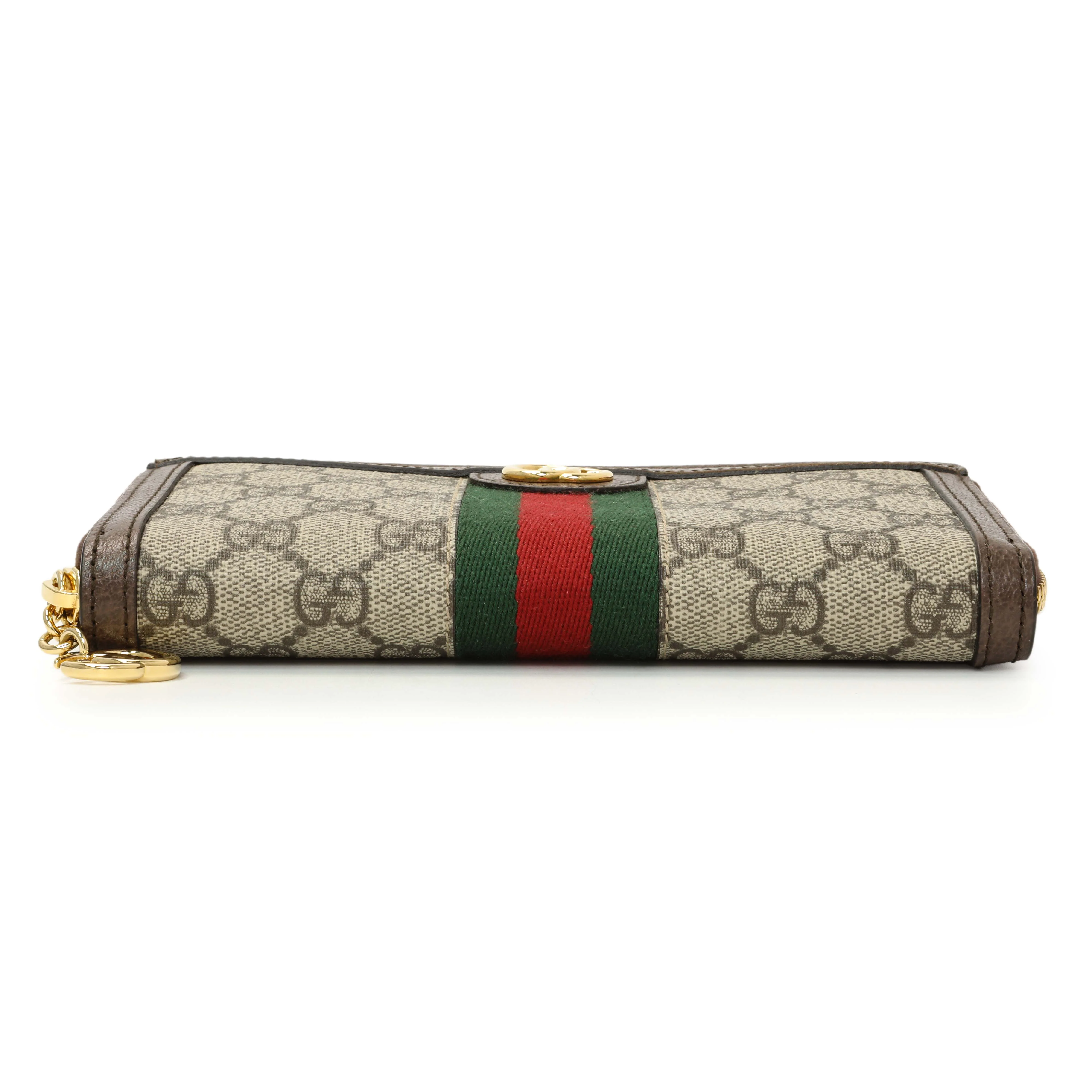 Gucci GG Supreme Monogram Web Ophidia Zip Around Wallet - Image 3