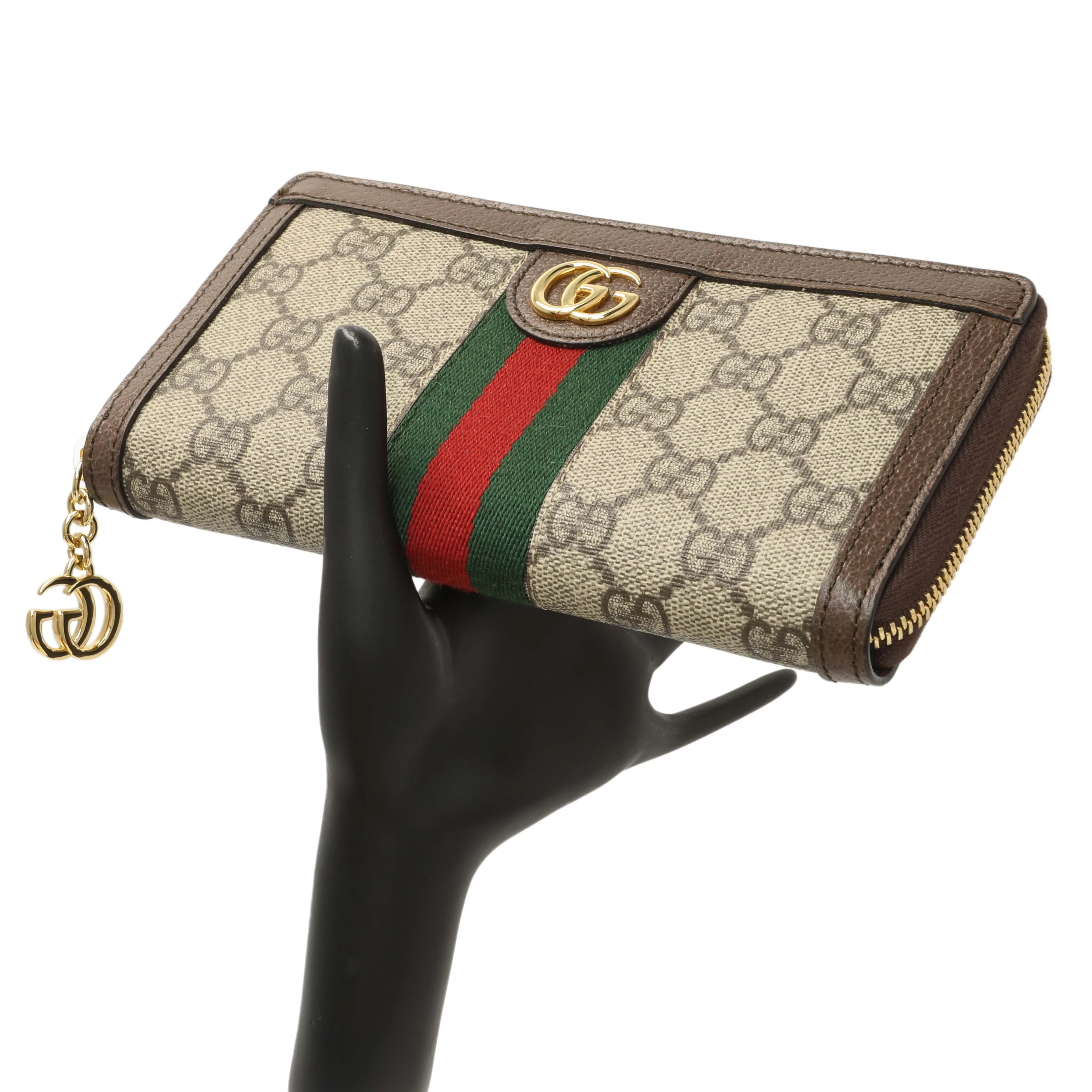 Gucci GG Supreme Monogram Web Ophidia Zip Around Wallet - Image 7