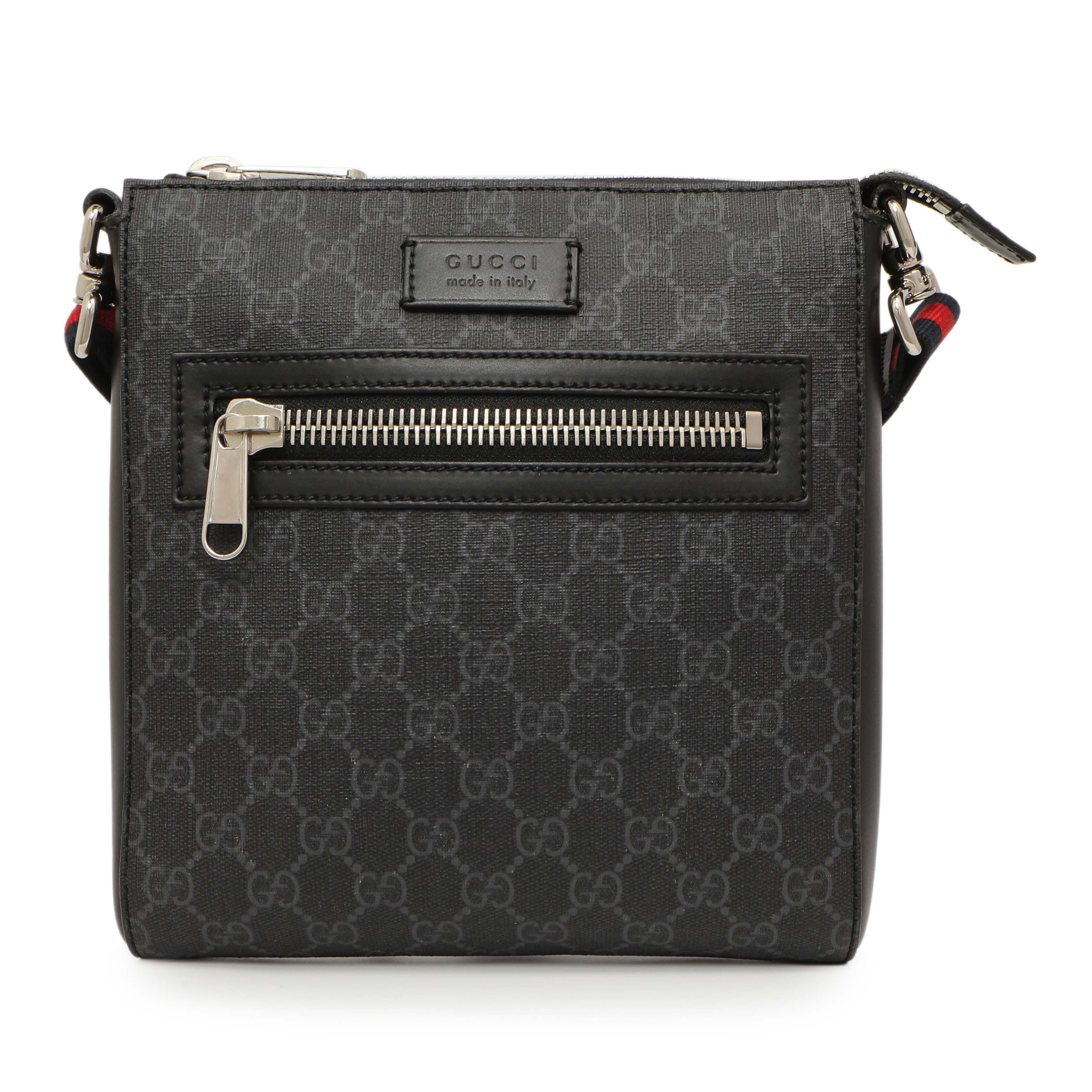 Gucci GG Supreme Monogram Web Small Flat Messenger Bag - Image 2