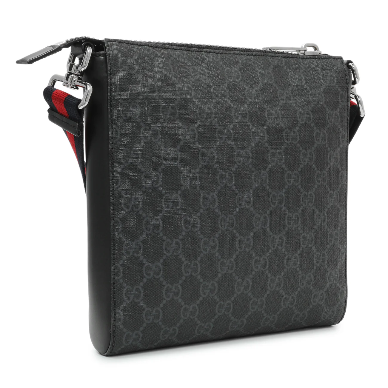 Gucci GG Supreme Monogram Web Small Flat Messenger Bag - Image 2