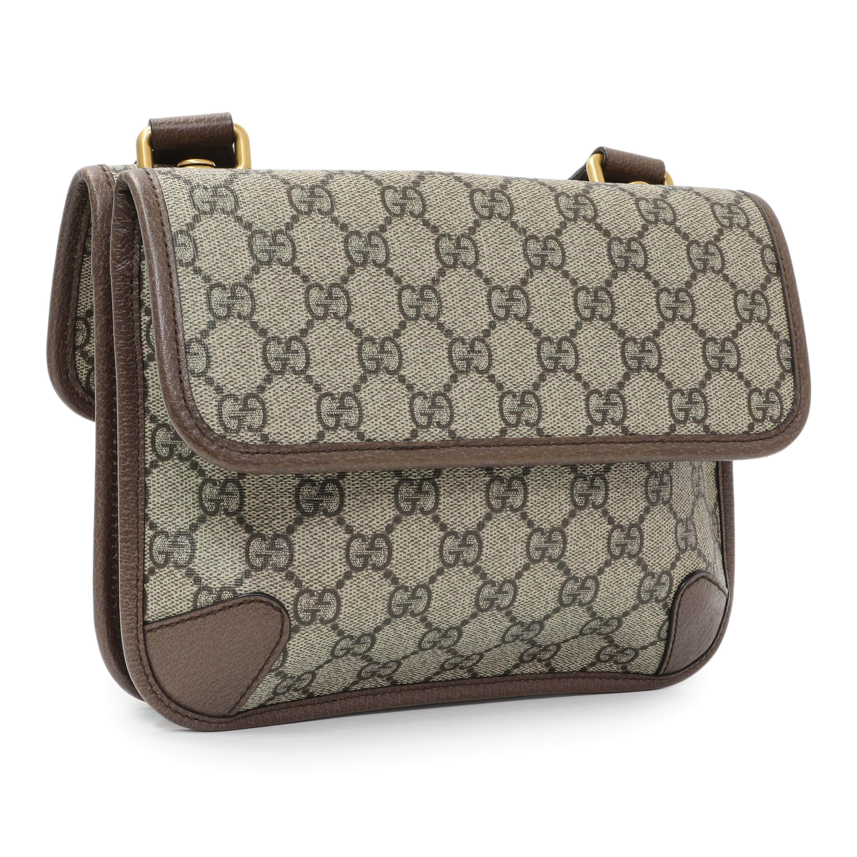 Gucci GG Supreme Monogram Web Small Neo Vintage Double Flap Messenger Bag - Image 2