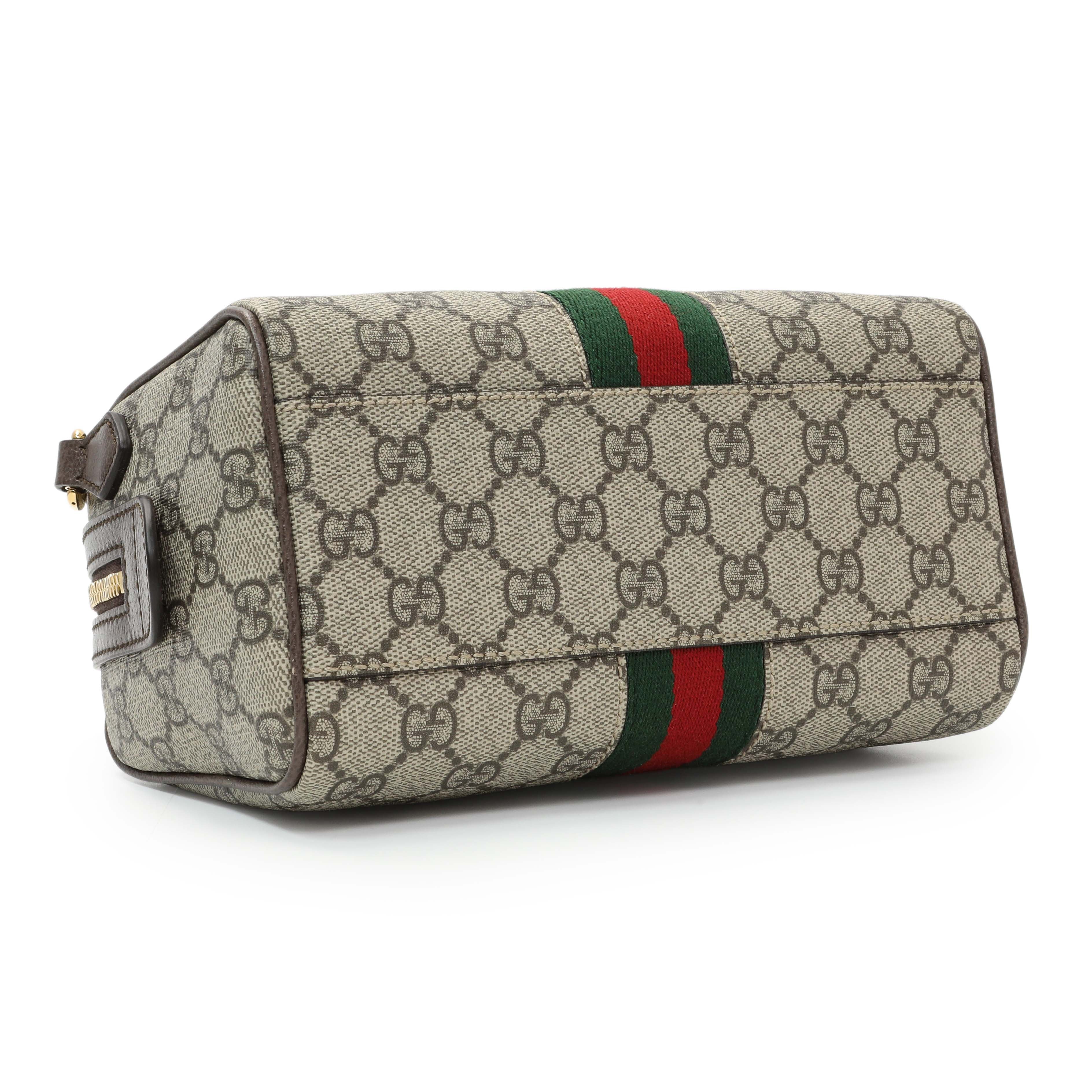 Gucci GG Supreme Monogram Web Small Ophidia Boston Bag - Image 3