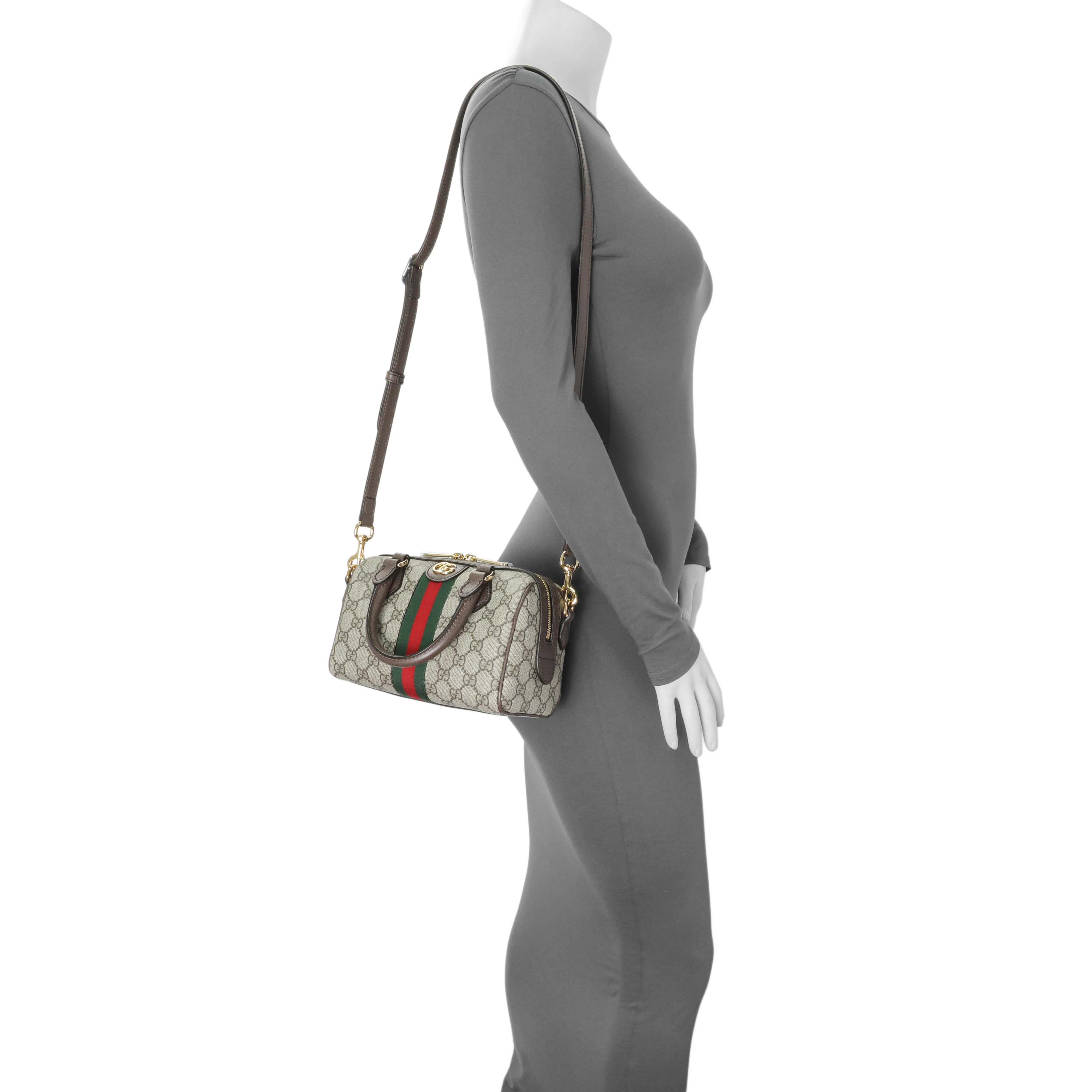 Gucci GG Supreme Monogram Web Small Ophidia Boston Bag - Image 7