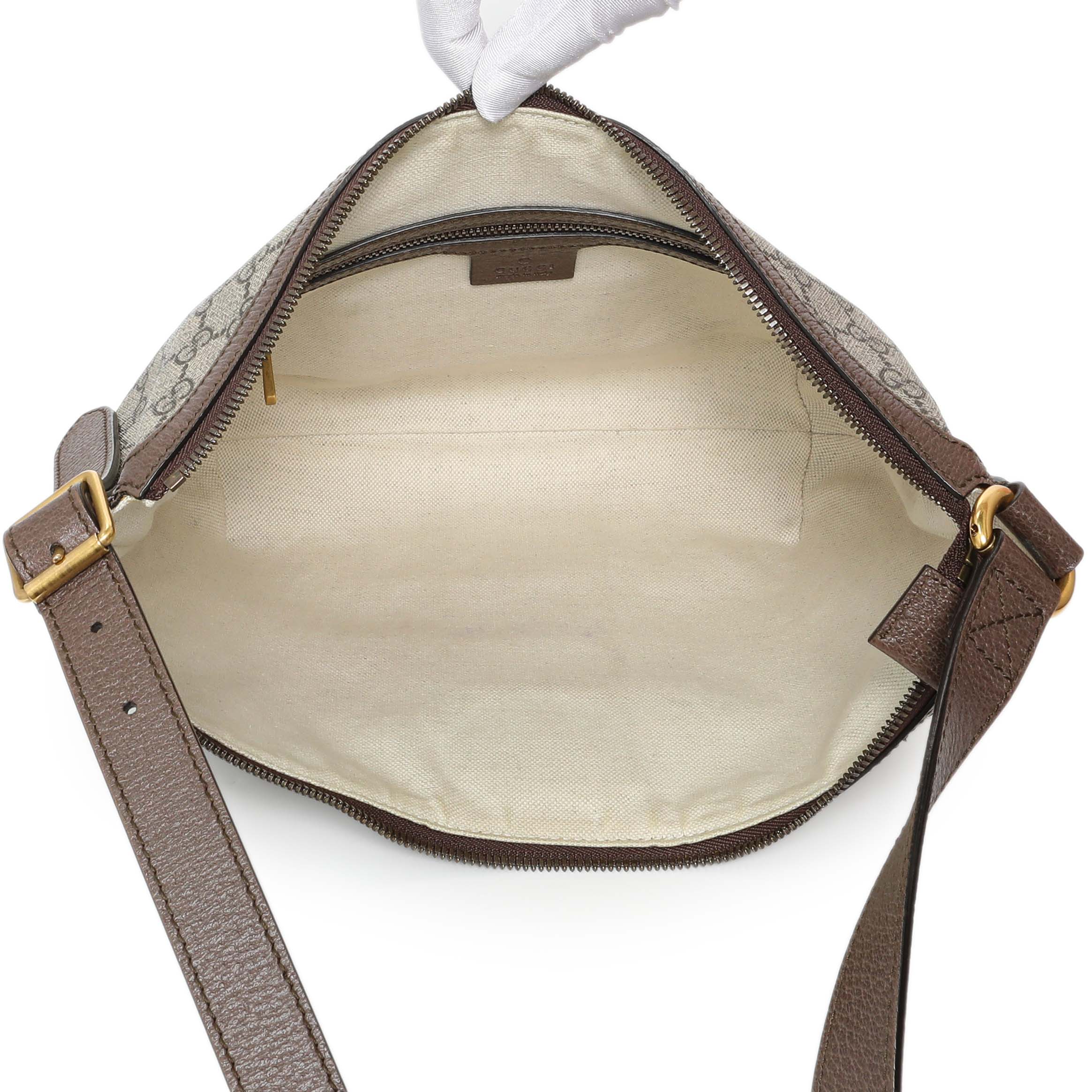 Gucci GG Supreme Monogram Web Small Ophidia Half Moon Hobo - Image 4