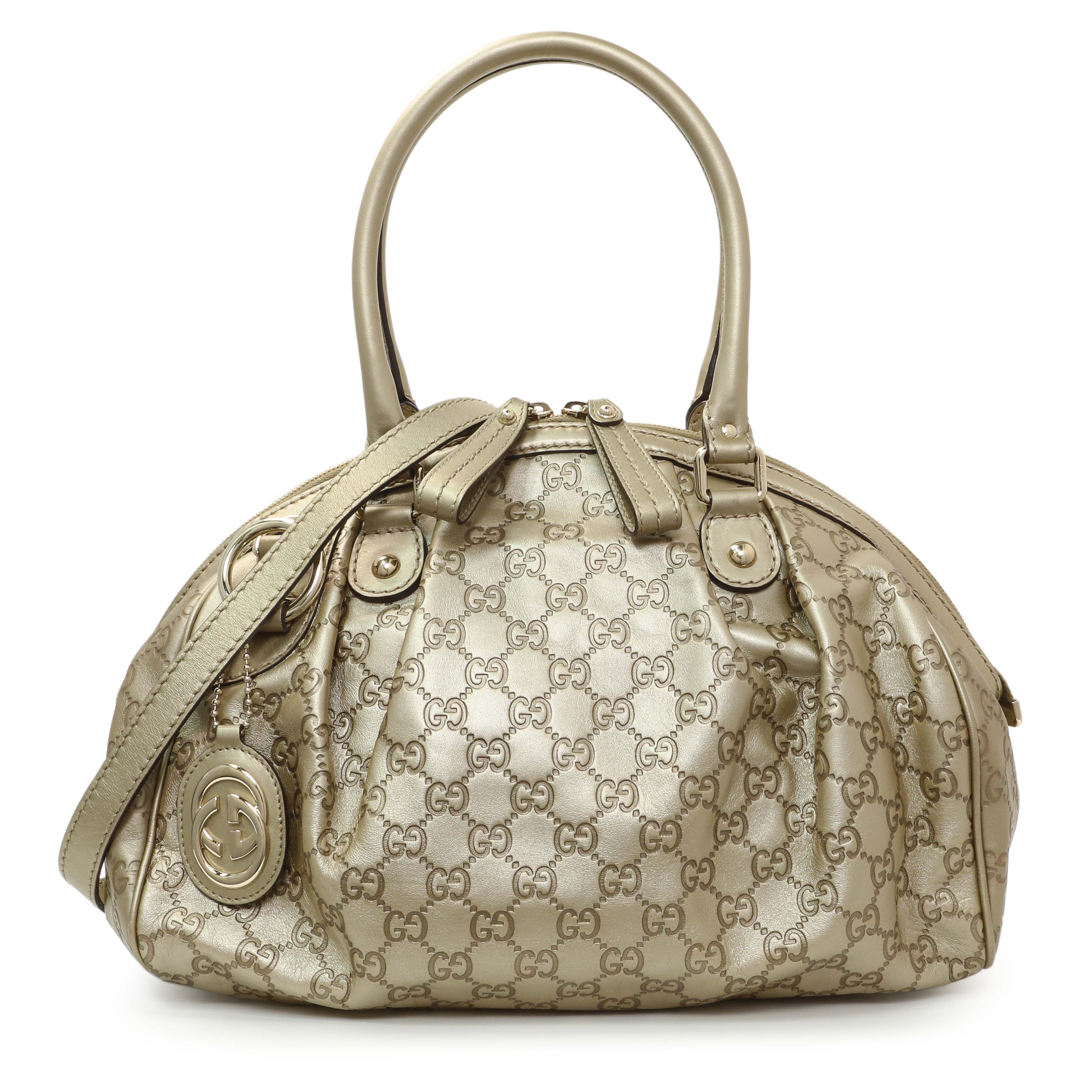 Gucci Gold Guccissima Sukey Boston Bag