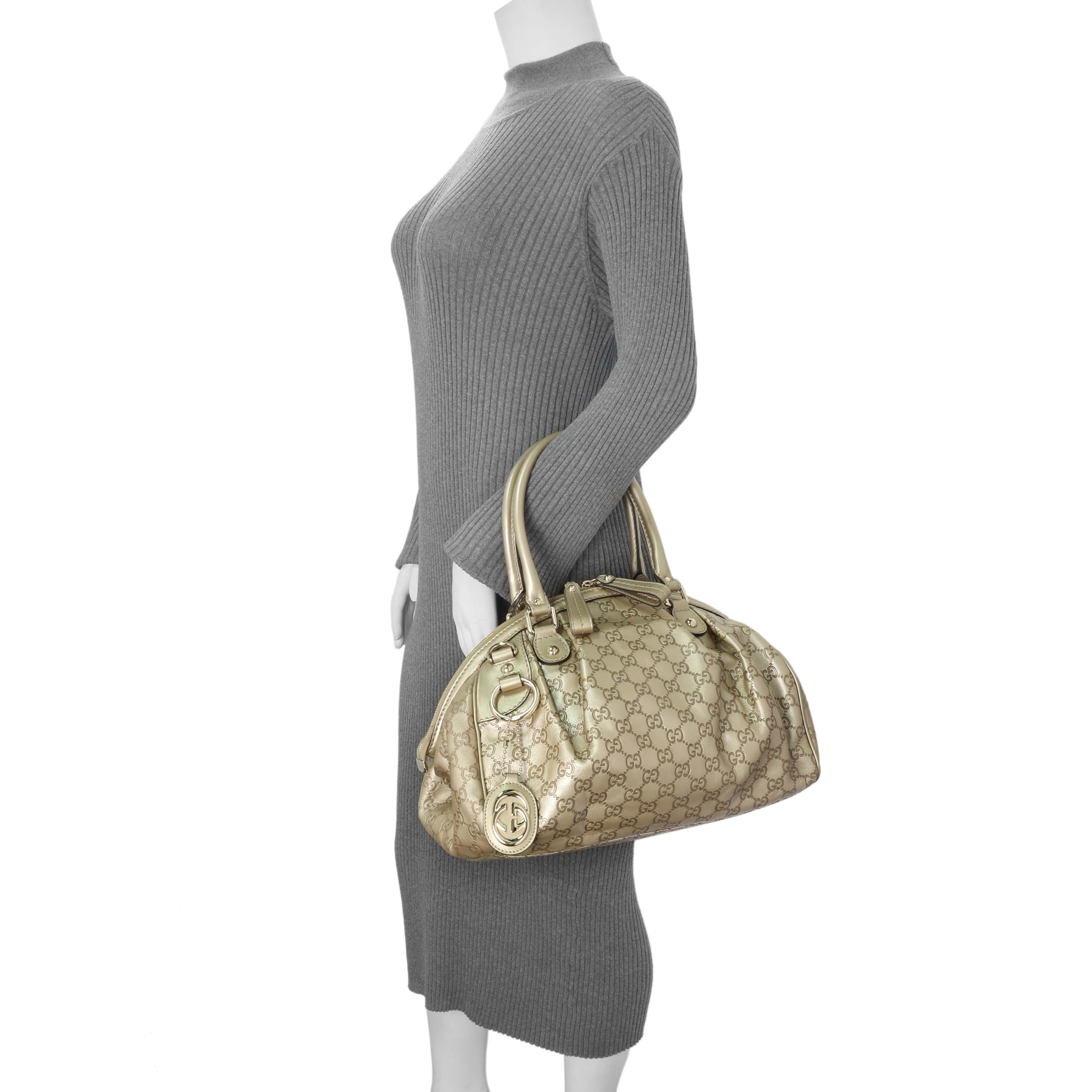 Gucci Gold Guccissima Sukey Boston Bag - Image 11