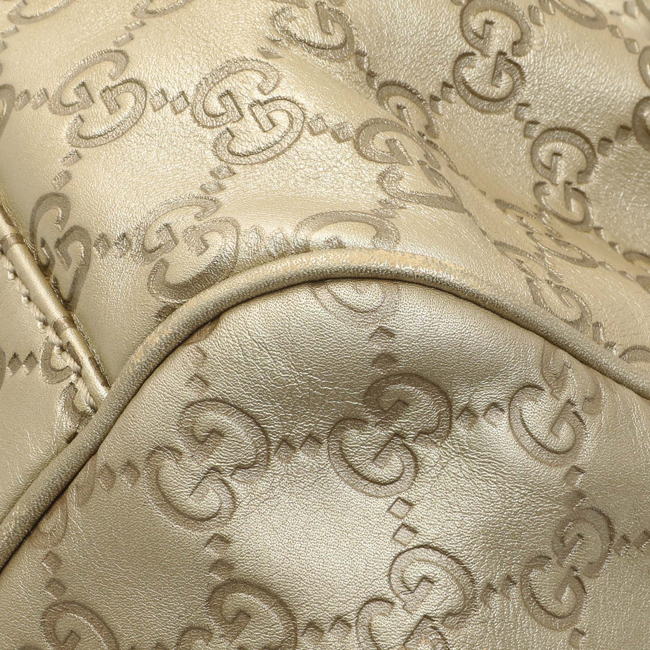 Gucci Gold Guccissima Sukey Boston Bag - Image 5