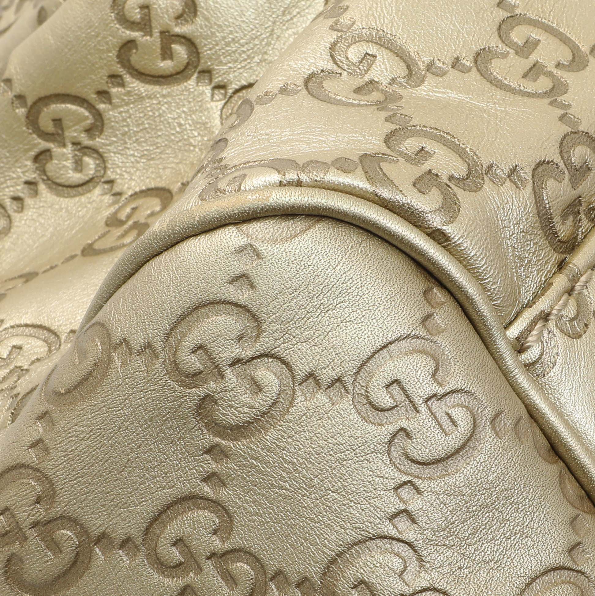 Gucci Gold Guccissima Sukey Boston Bag - Image 6