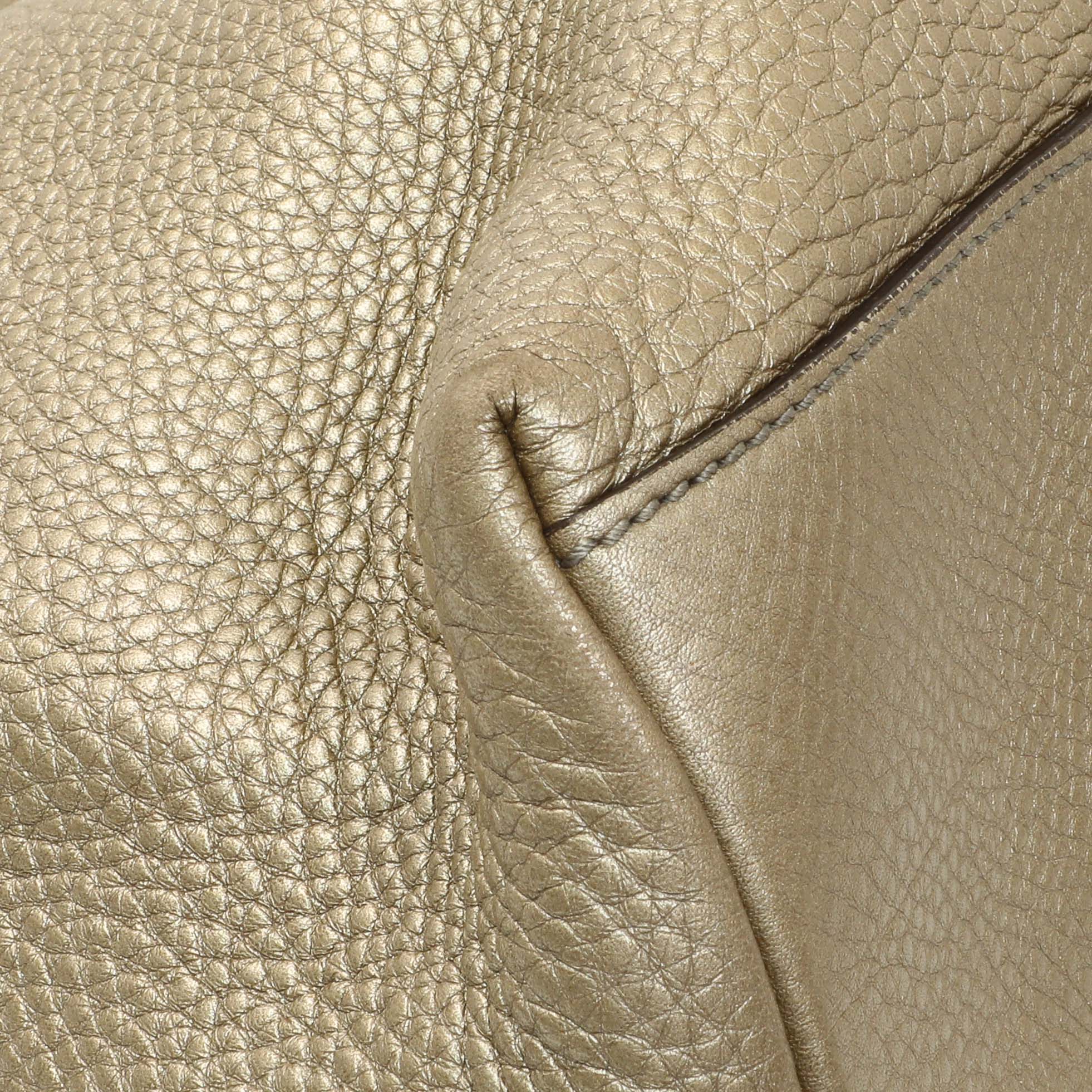 Gucci Gold Pebbled Calfskin Medium Soho Chain Shoulder Bag - Image 4
