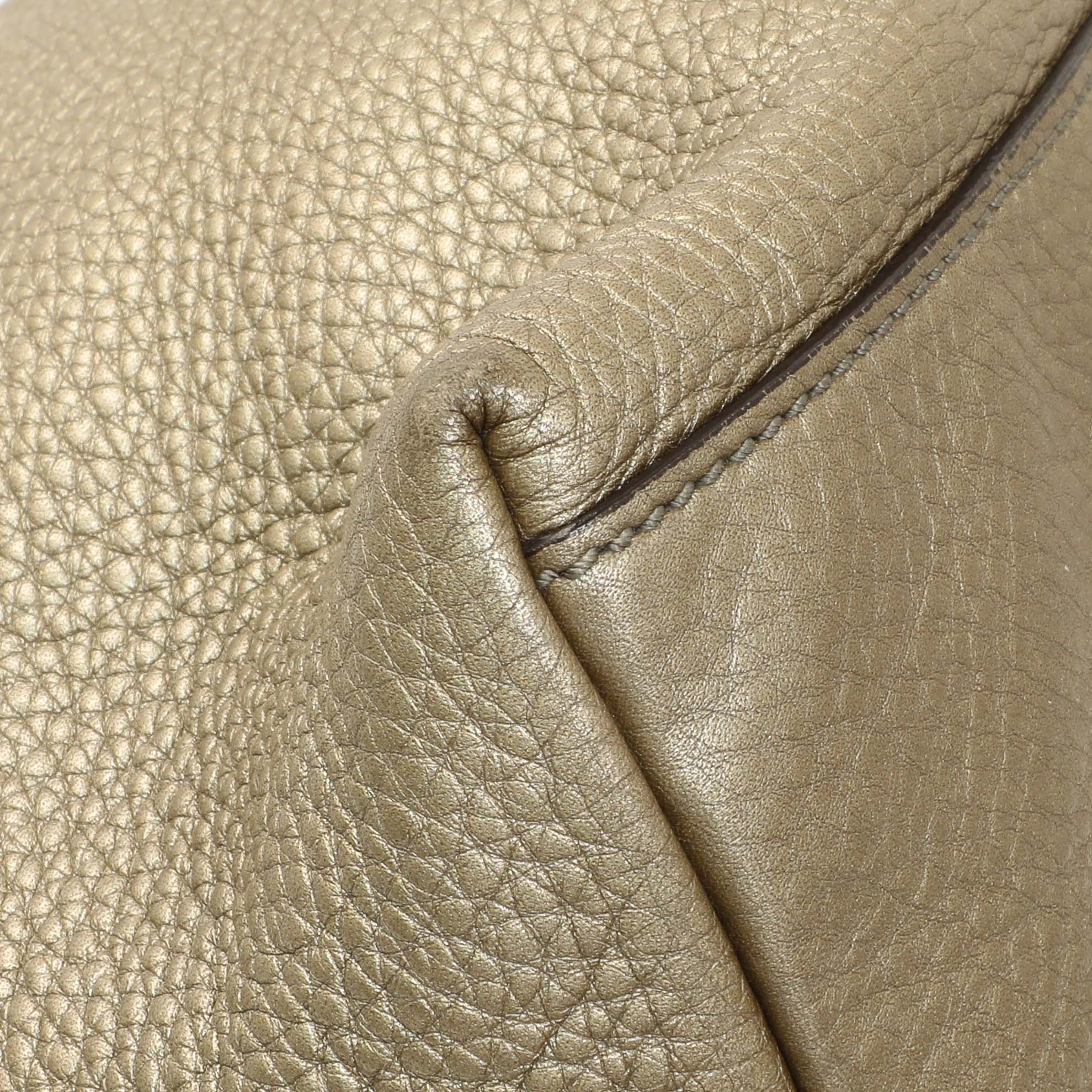 Gucci Gold Pebbled Calfskin Medium Soho Chain Shoulder Bag - Image 6