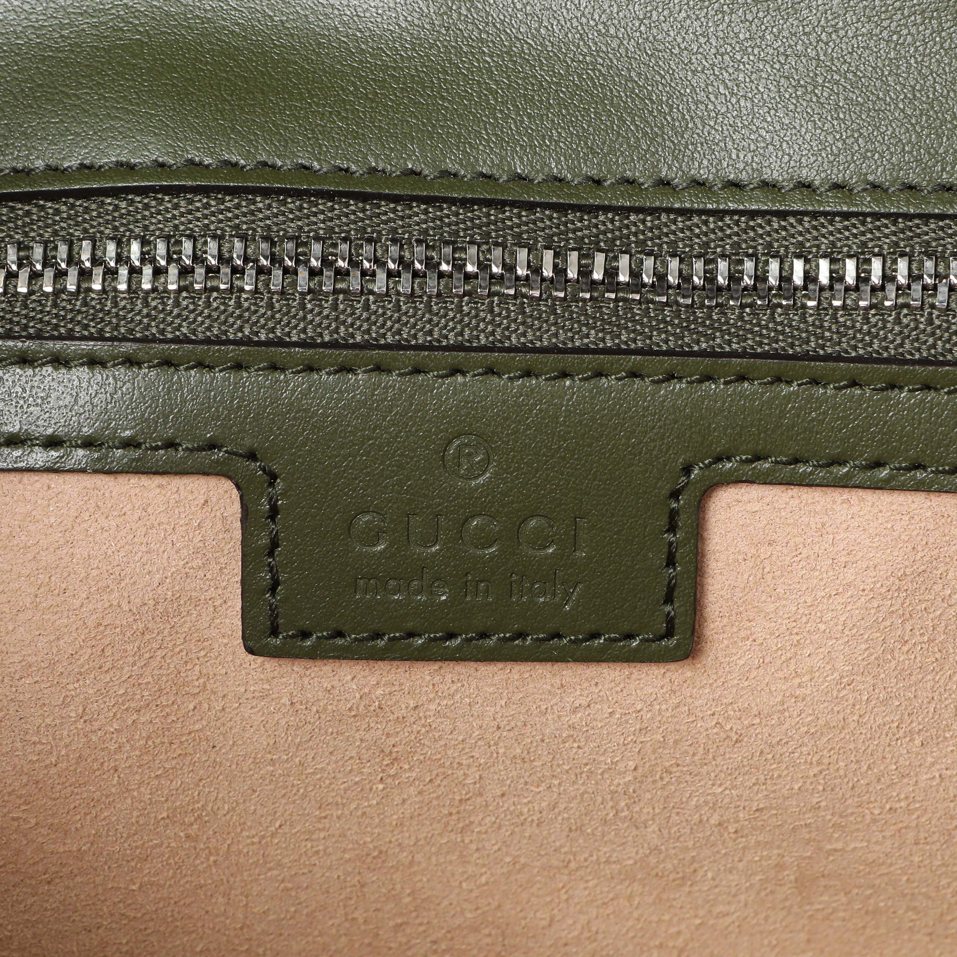 Gucci Green Calfskin Matelasse Aria Small GG Marmont Shoulder Bag - Image 9