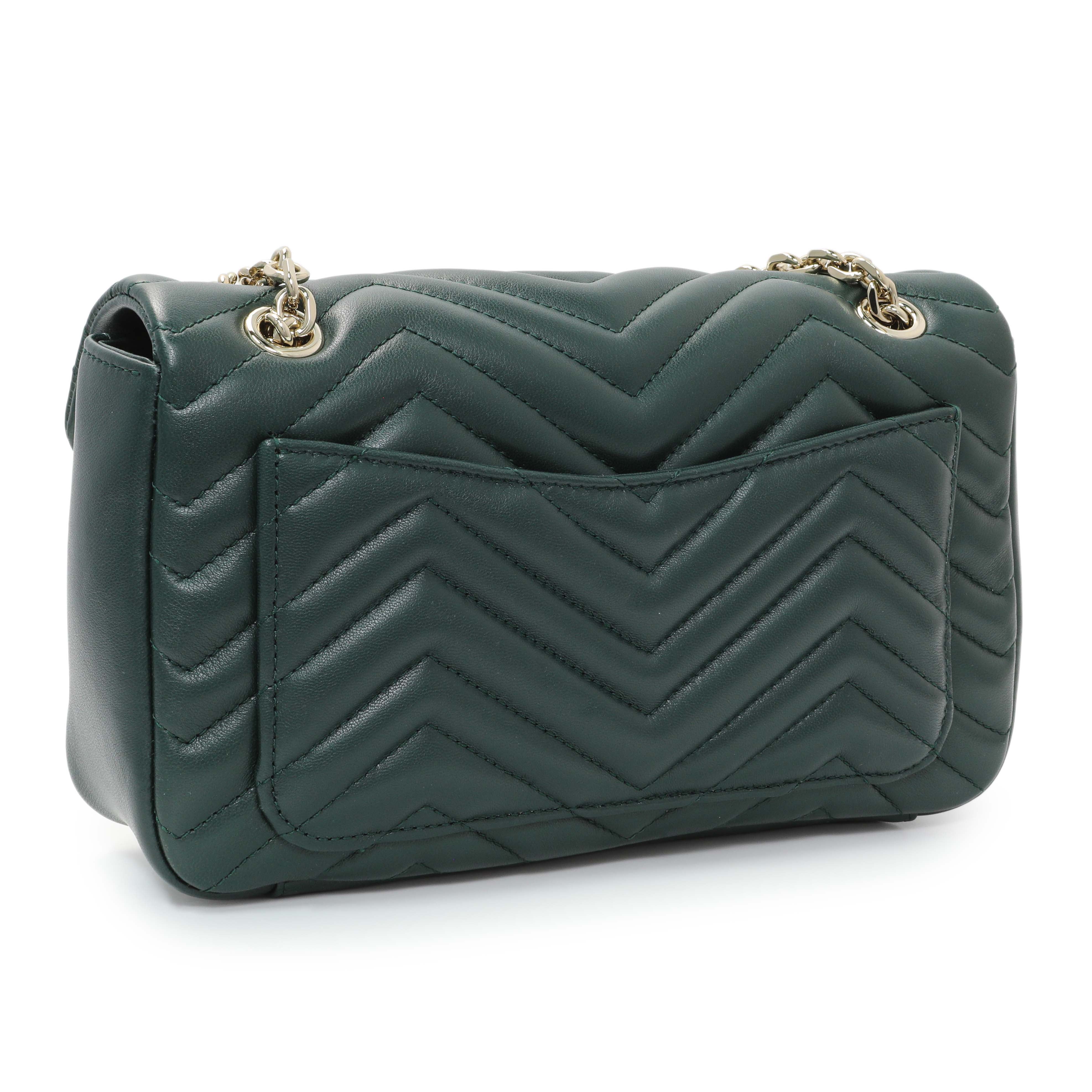 Gucci Green Calfskin Matelasse Medium GG Marmont Shoulder Bag NM - Image 2