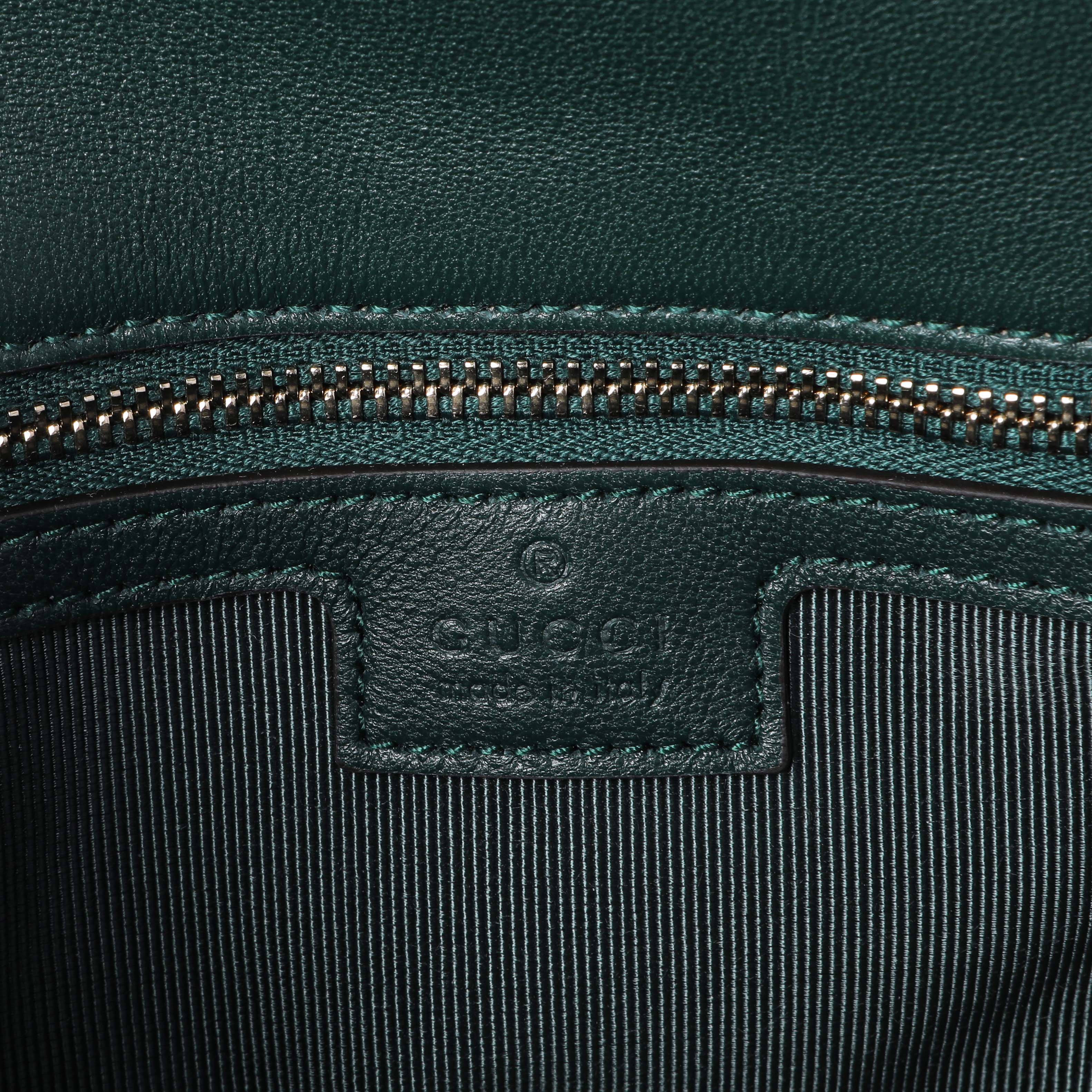 Gucci Green Calfskin Matelasse Medium GG Marmont Shoulder Bag NM - Image 5