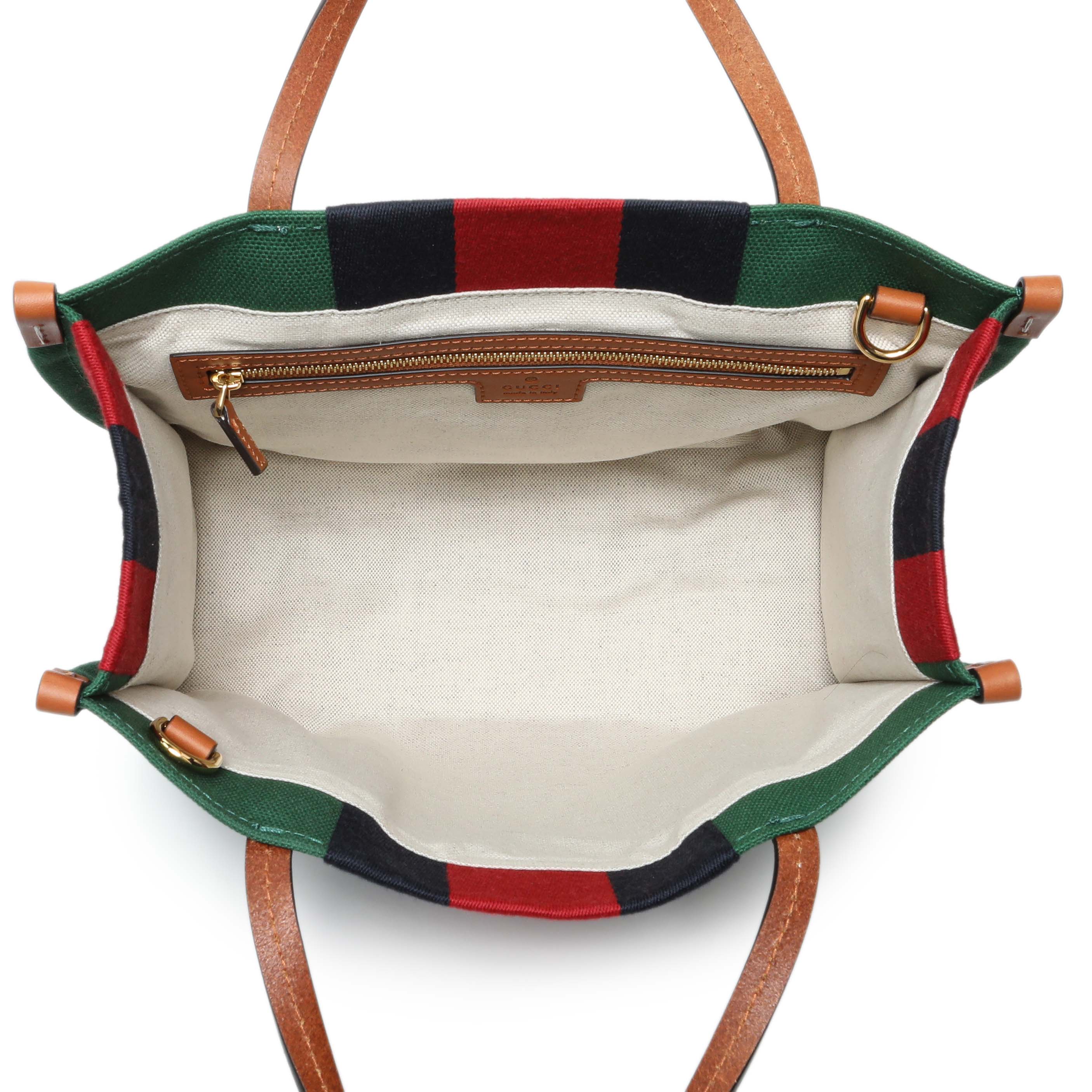 Gucci Green Canvas Web Small Interlocking G Tote - Image 4
