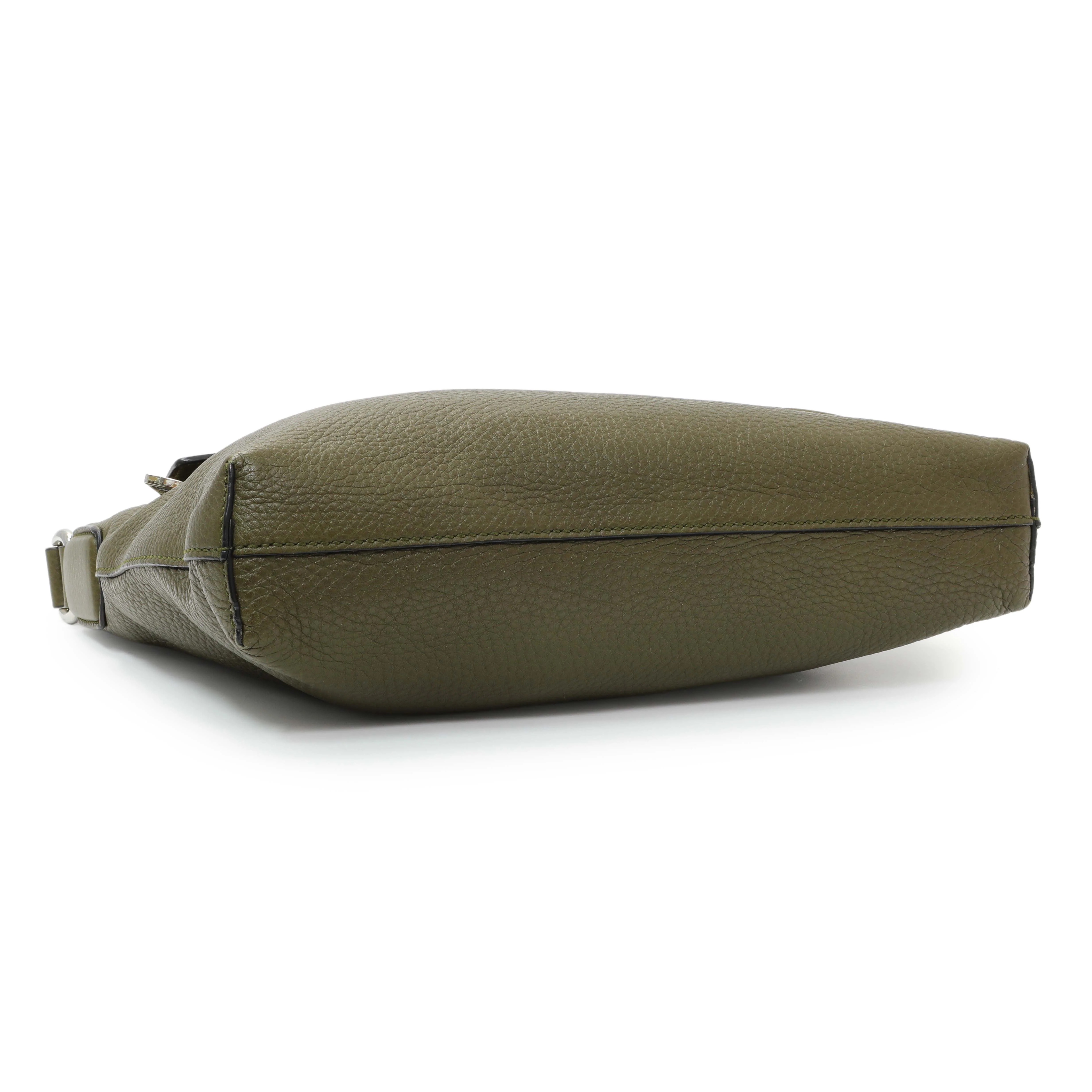 Gucci Green Pebbled Calfskin Medium Soho Messenger Bag - Image 3